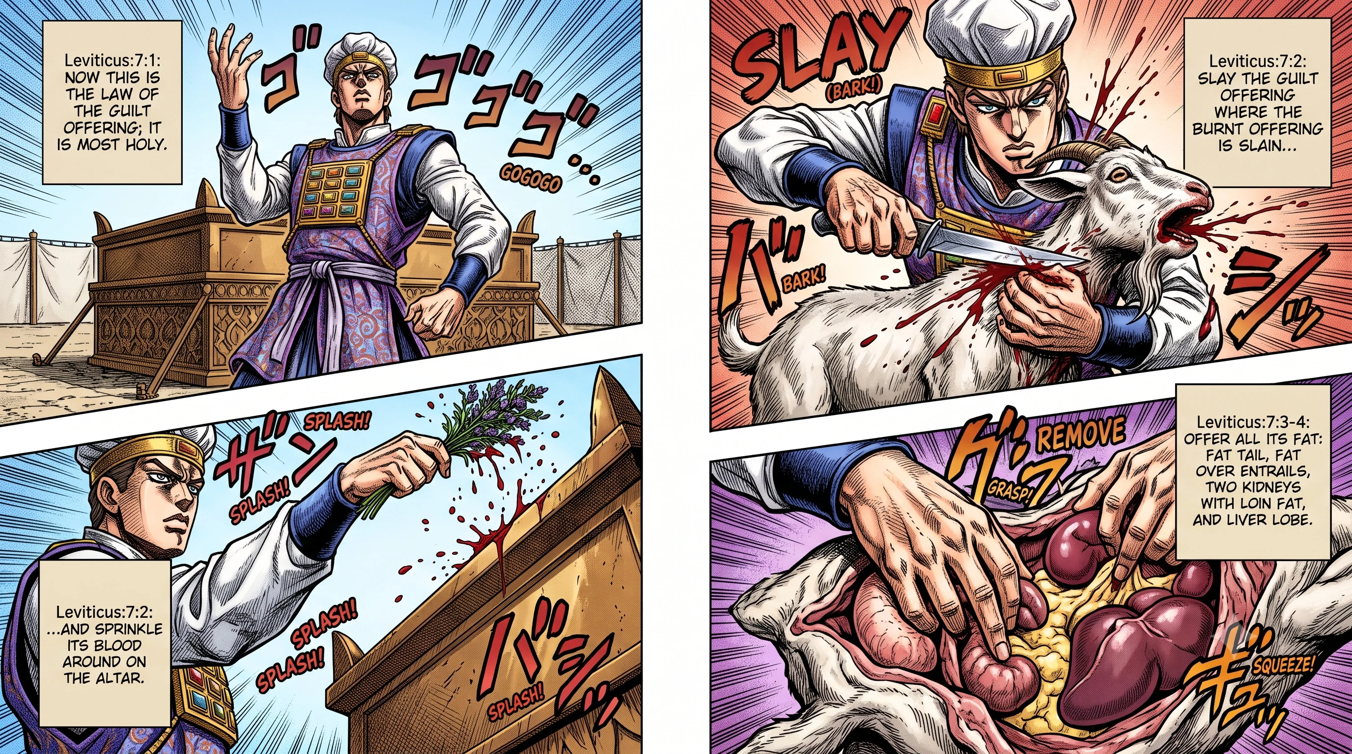 Leviticus 7 illustration: The Guilt Offering's Blood and Fat