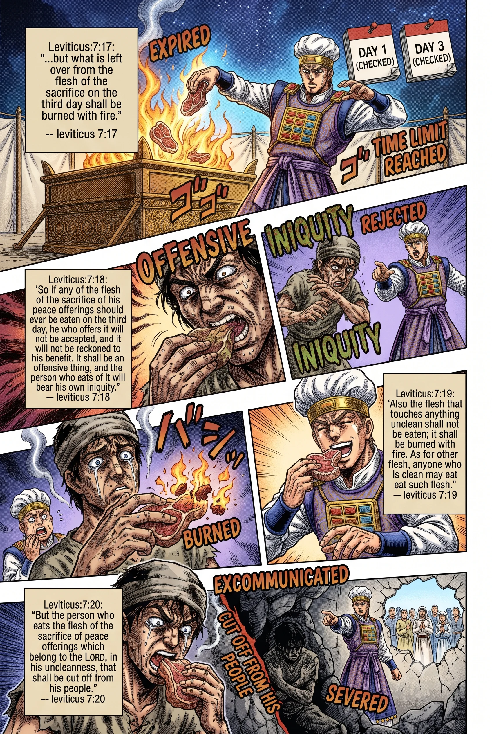 Leviticus 7 illustration: The Third-Day Warning and Uncleanness