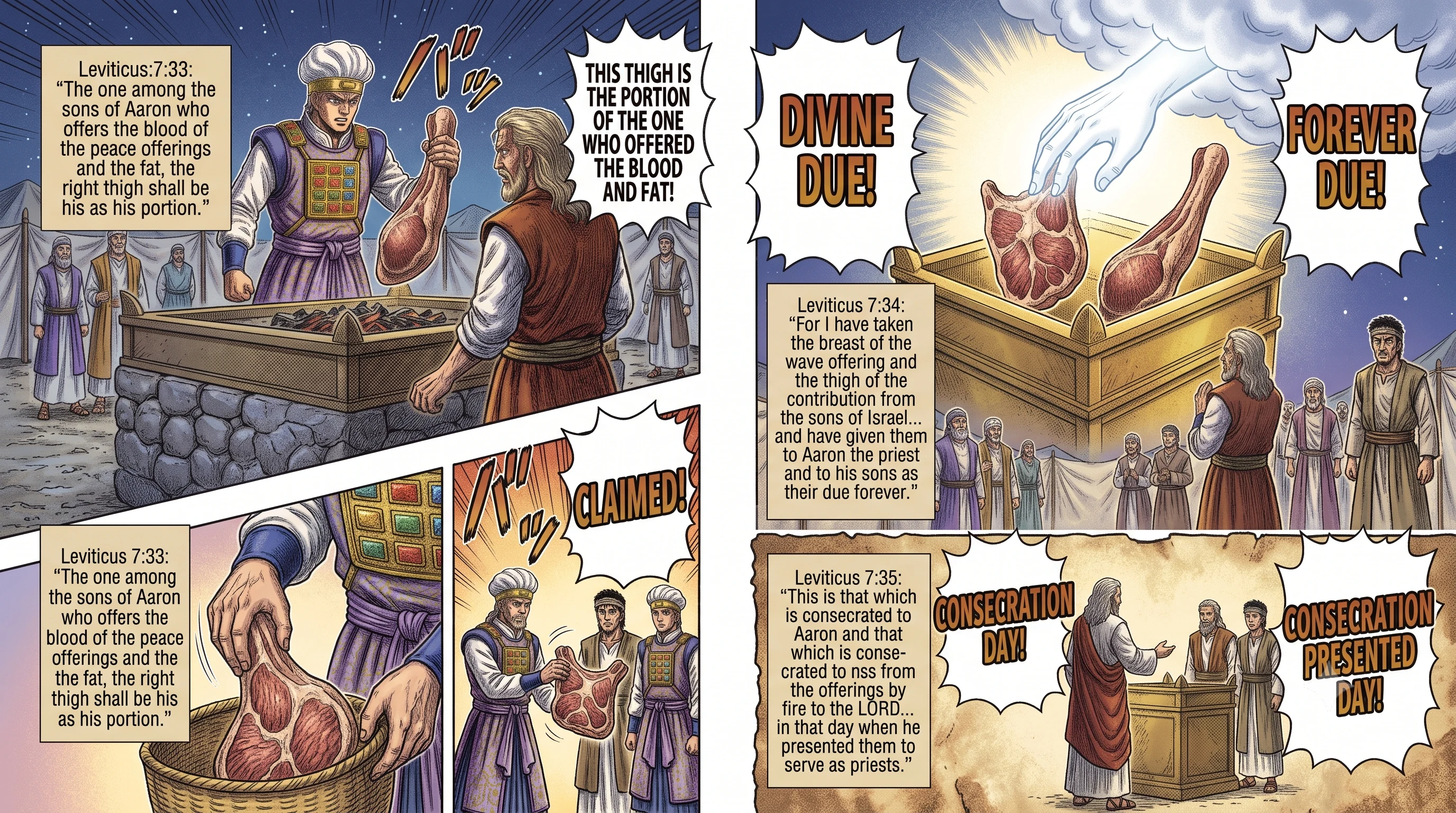 Leviticus 7 illustration: The Priests' Portion Forever Due