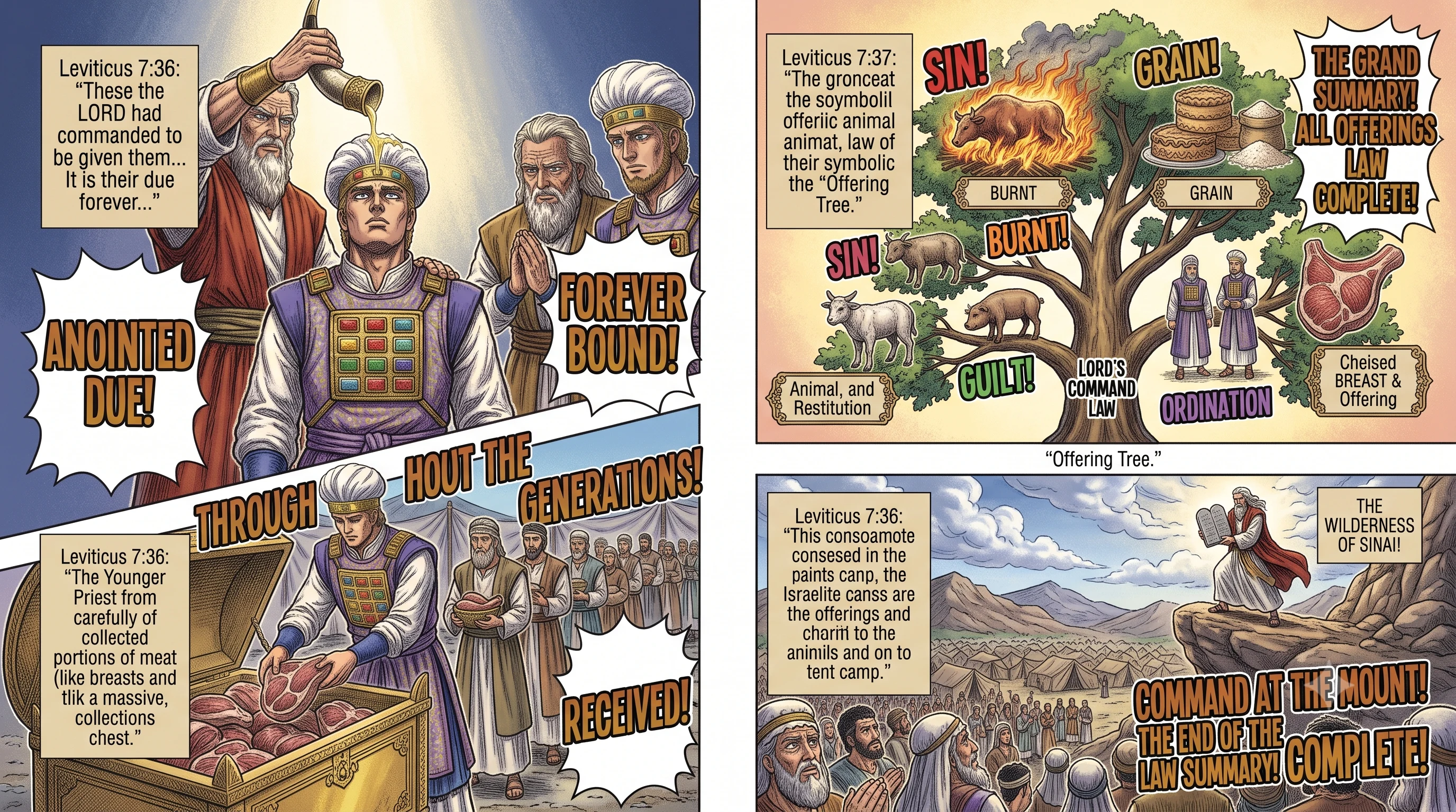 Leviticus 7 illustration: The Offerings' Laws Summarized at Sinai