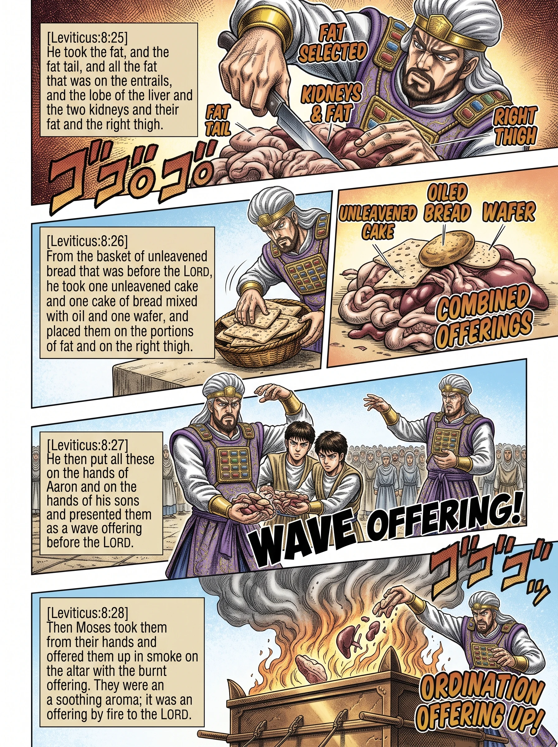Leviticus 8 illustration: The Wave Offering of Ordination