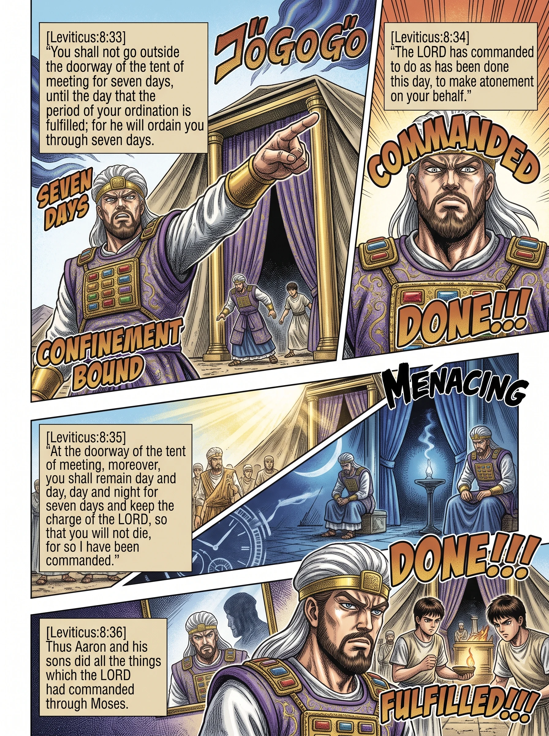 Leviticus 8 illustration: Seven Days at the Tent of Meeting