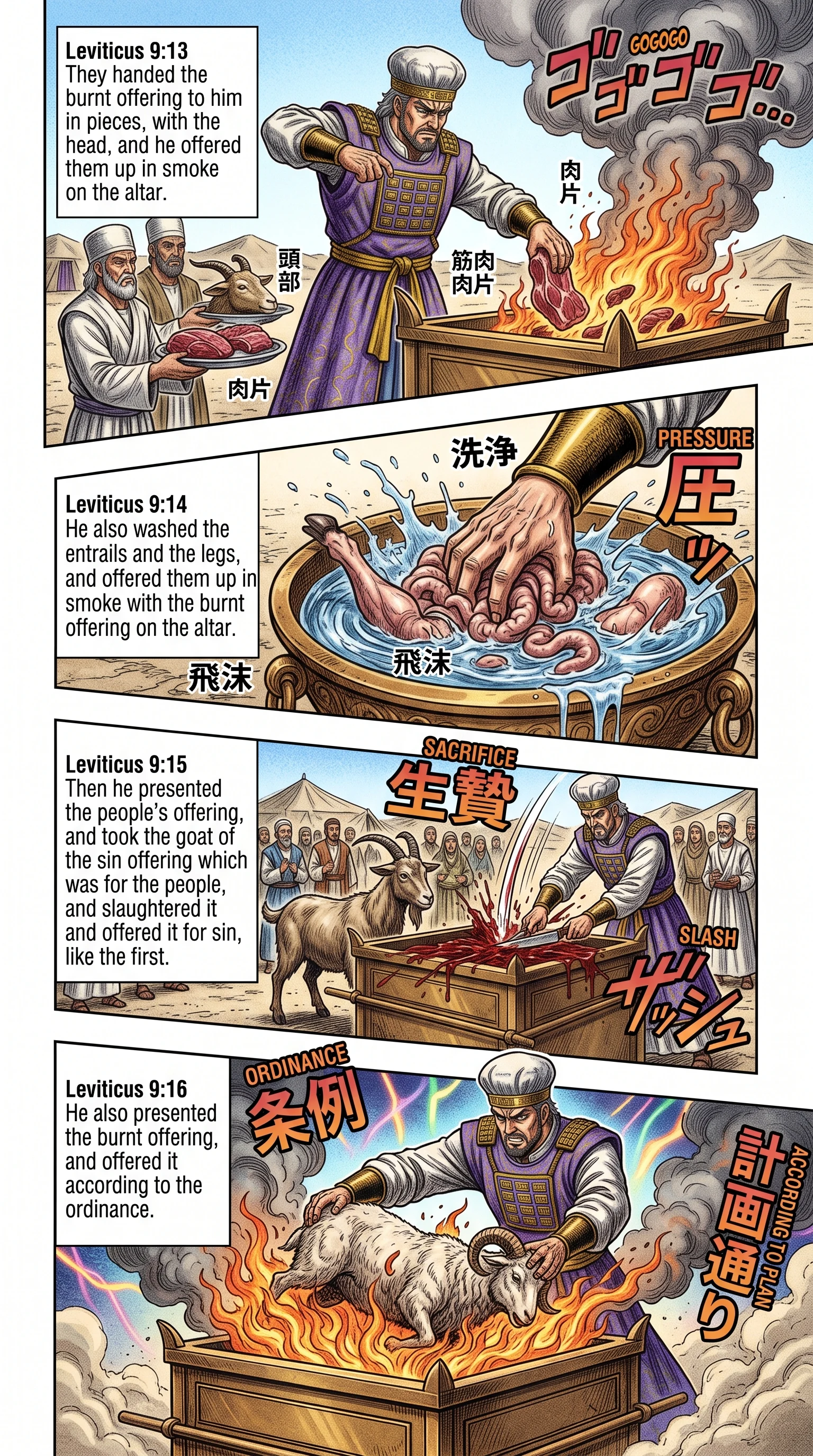 Leviticus 9 illustration: The People's Sin and Burnt Offerings Presented