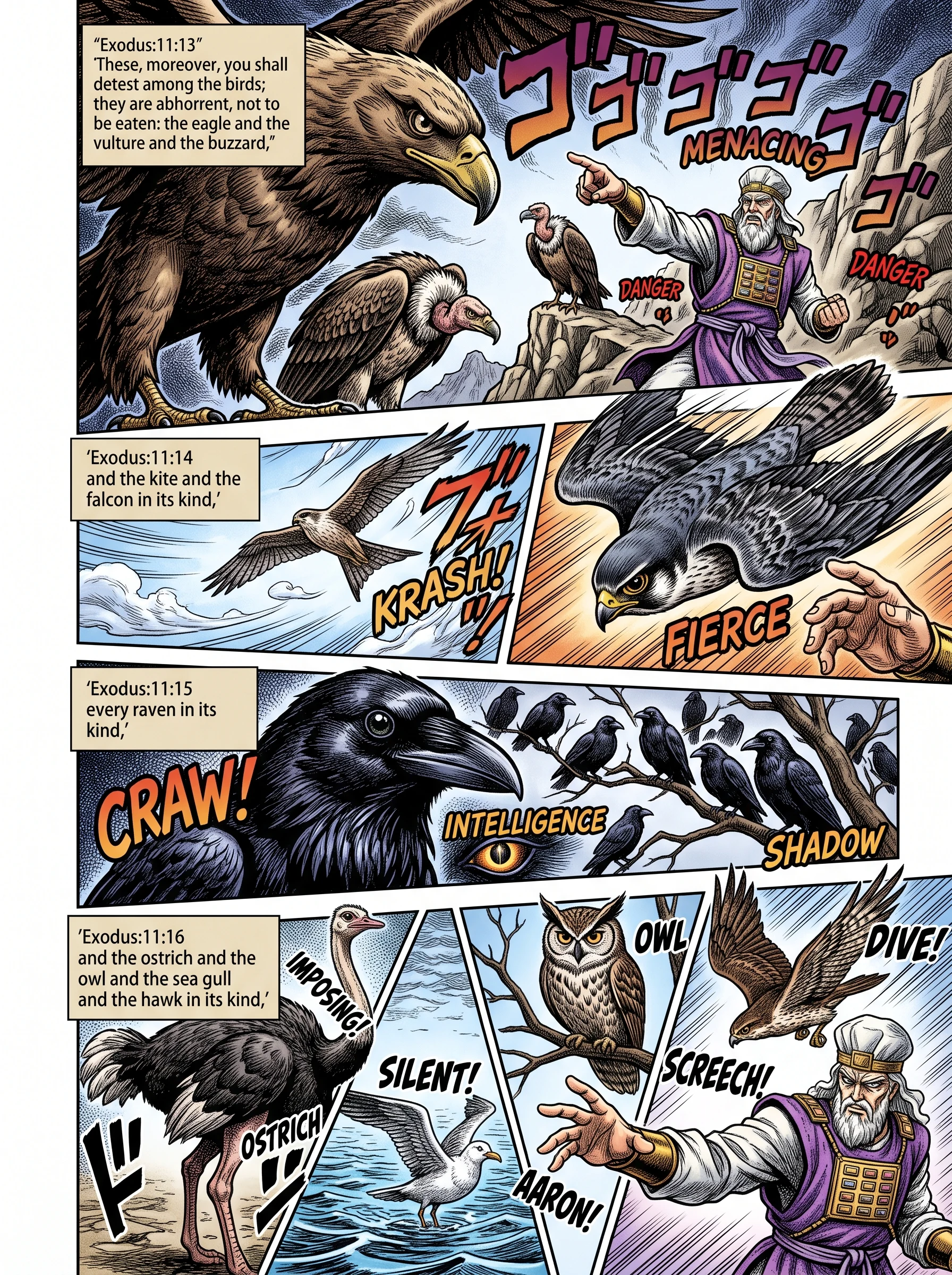 Leviticus 11 illustration: Birds of Prey Declared Detestable