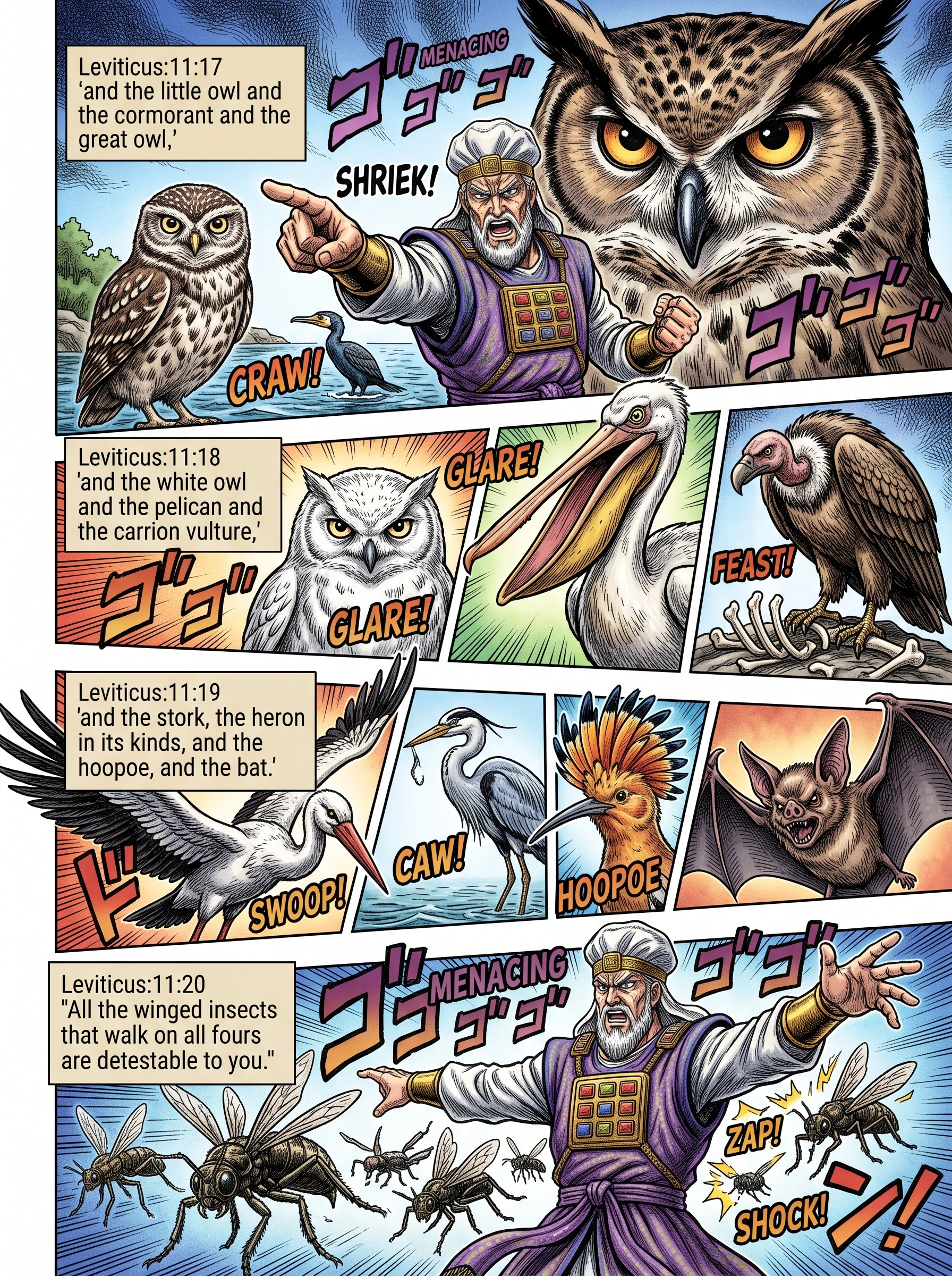 Leviticus 11 illustration: More Unclean Birds and the Bat