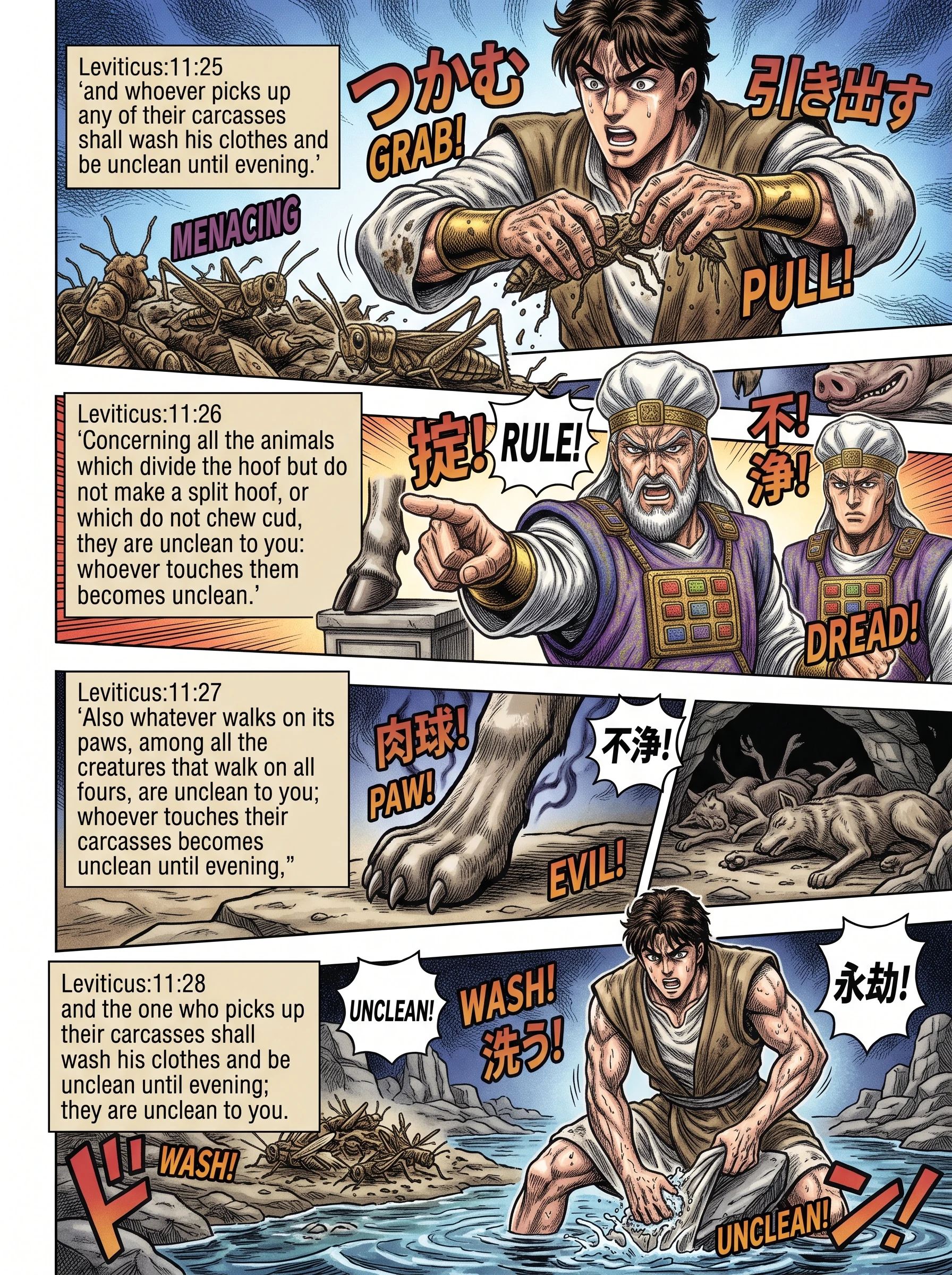 Leviticus 11 illustration: Touching an Unclean Carcass Defiles