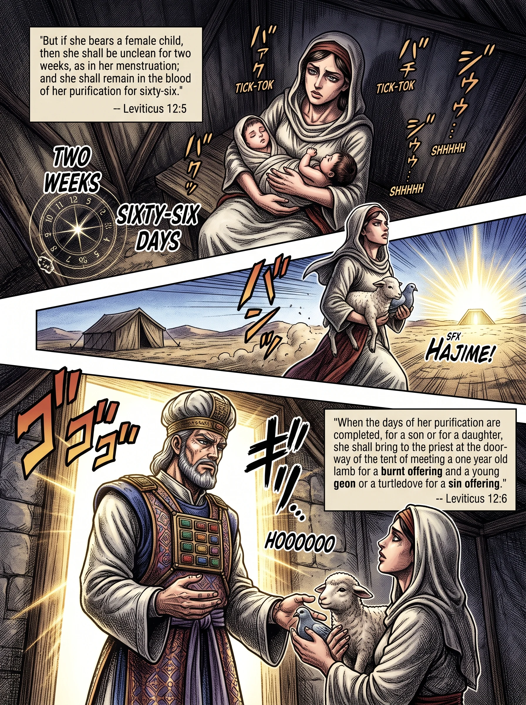 Leviticus 12 illustration: Purification After a Daughter's Birth