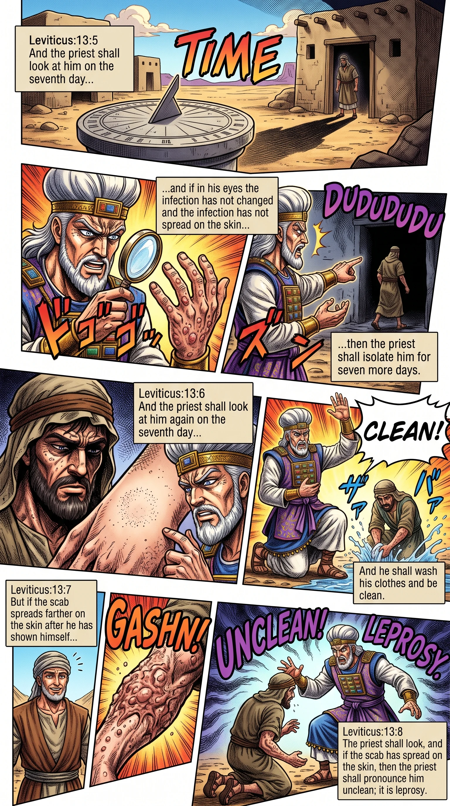 Leviticus 13 illustration: Isolation and the Verdict on a Scab