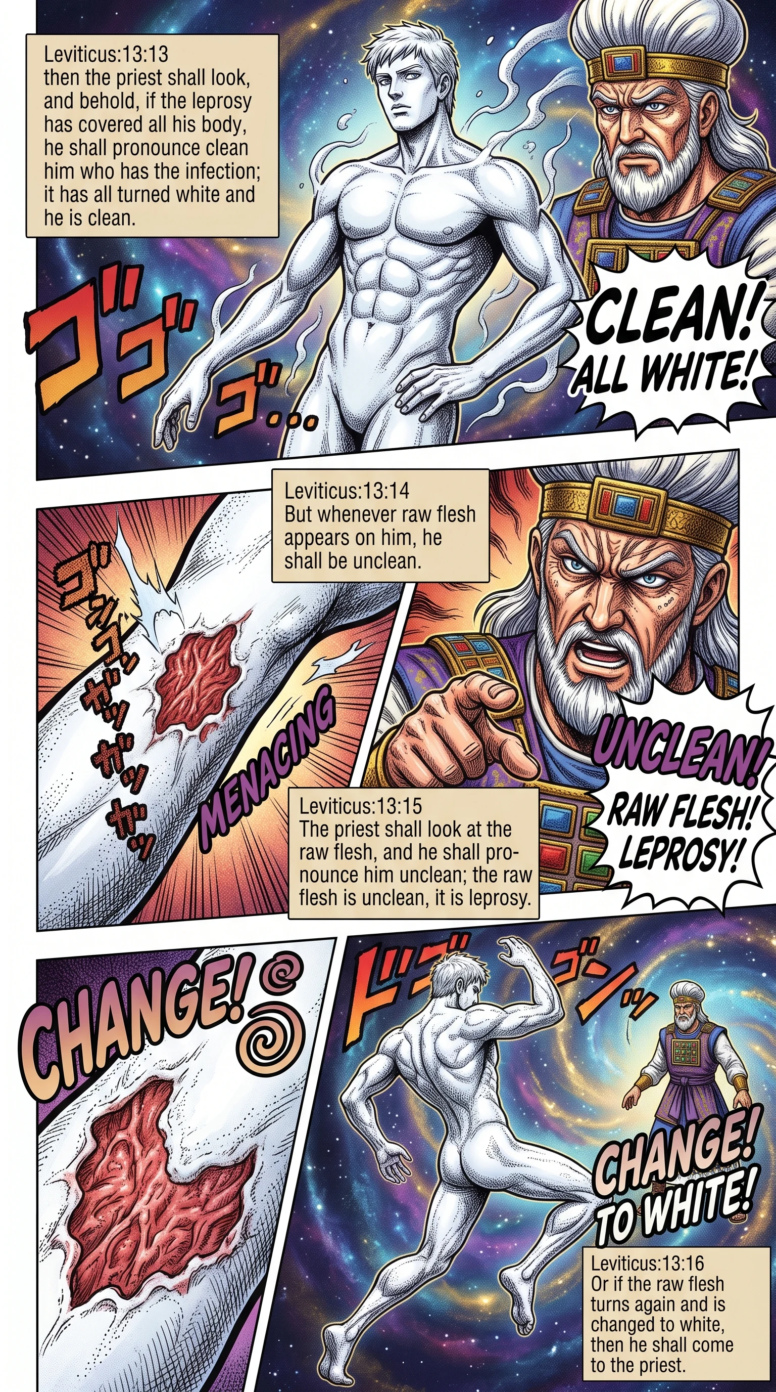 Leviticus 13 illustration: Leprosy That Turns Wholly White Is Clean