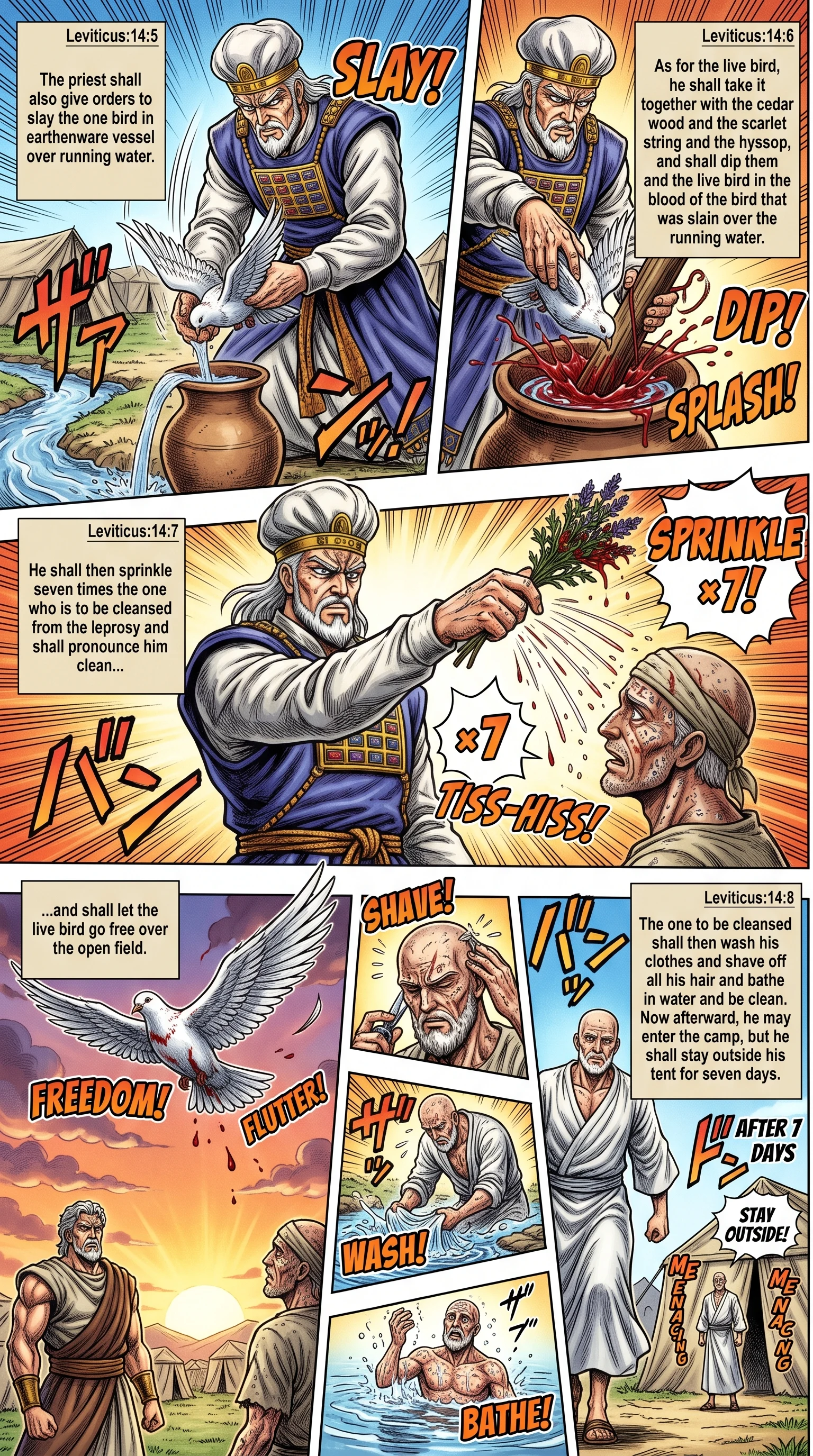 Leviticus 14 illustration: Blood, Sprinkling, and the Freed Bird