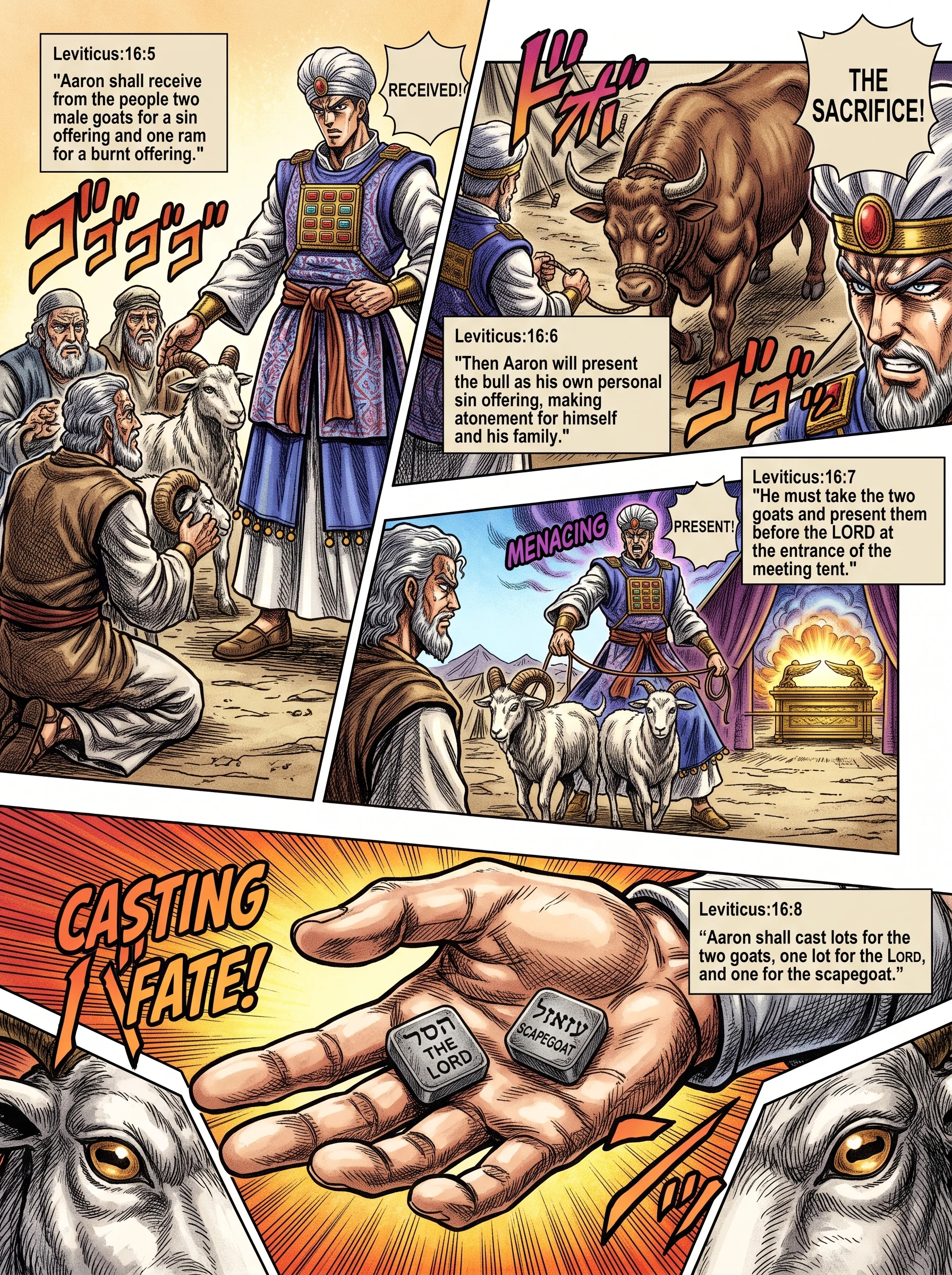 Leviticus 16 illustration: Two Goats and the Casting of Lots