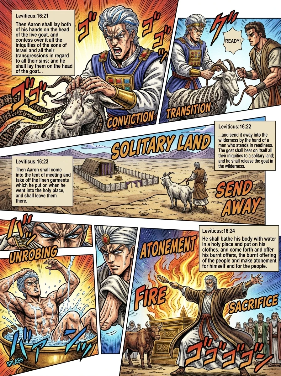 Leviticus 16 illustration: The Scapegoat Sent into the Wilderness