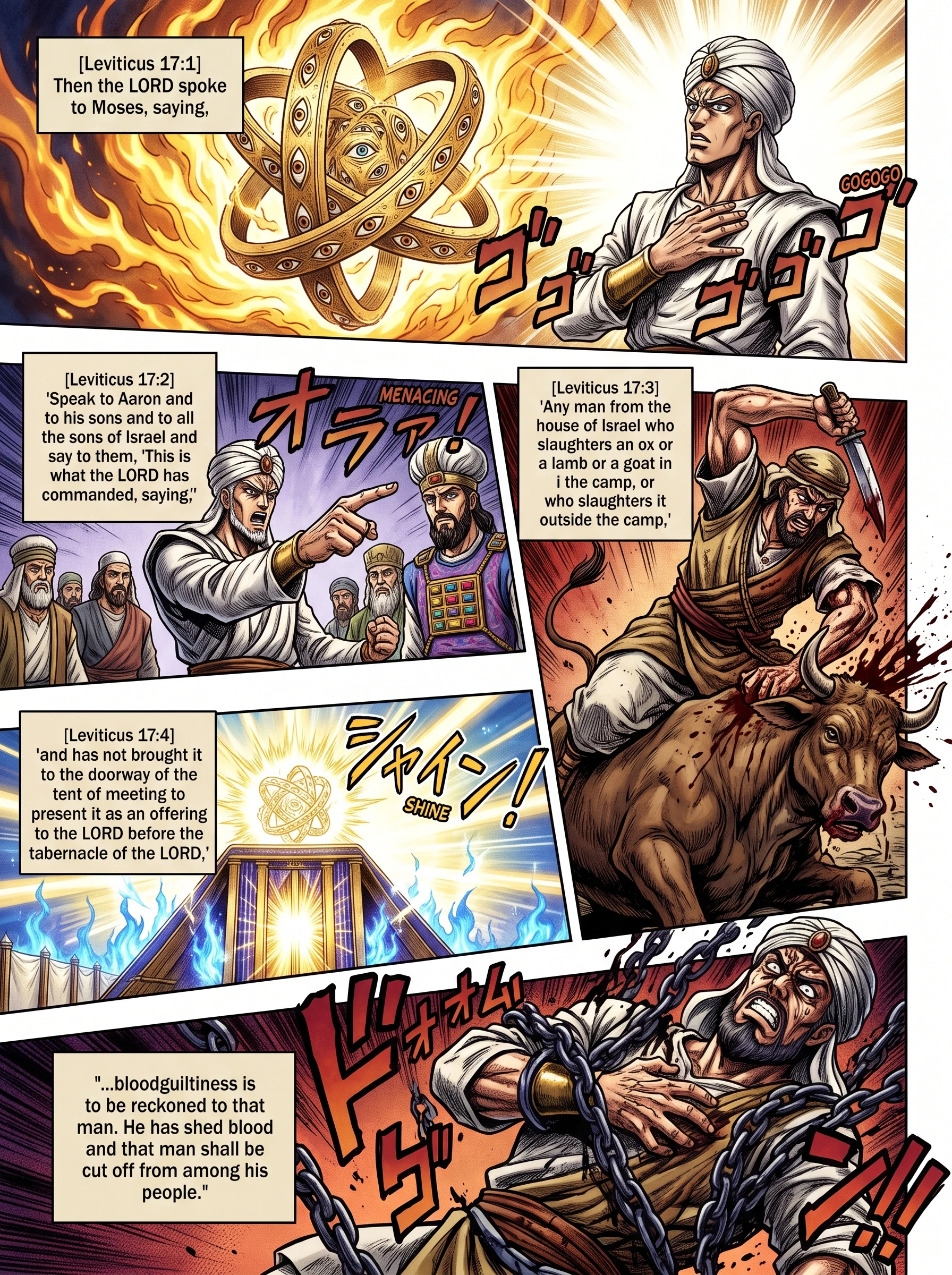 Leviticus 17 illustration: Sacrifices Must Come to the Tent of Meeting