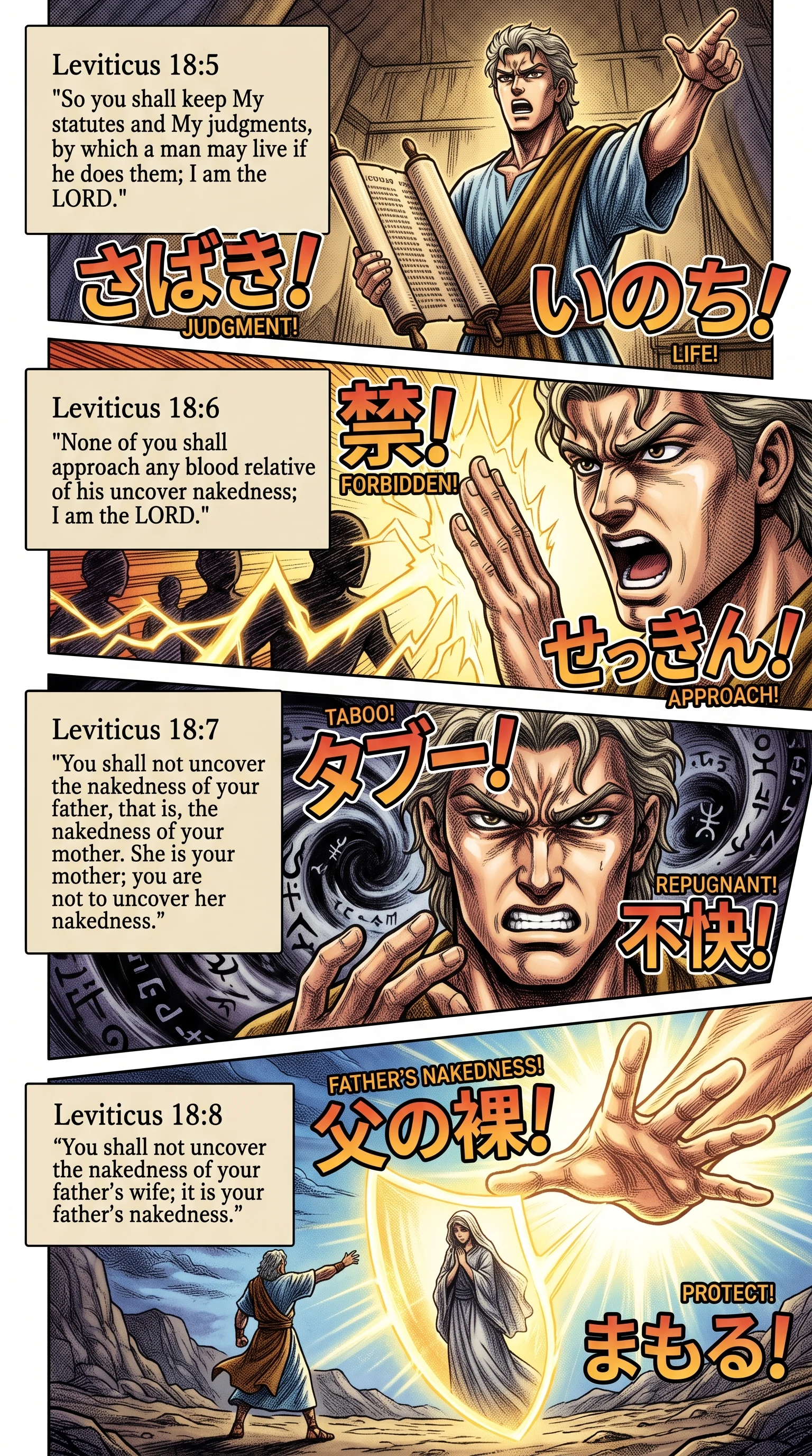 Leviticus 18 illustration: Do Not Uncover a Parent's Nakedness