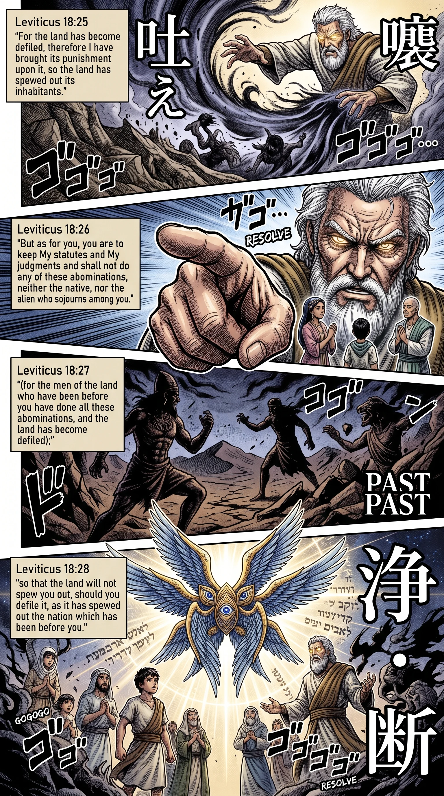 Leviticus 18 illustration: The Land Itself Defiled and Spewing Out Its People