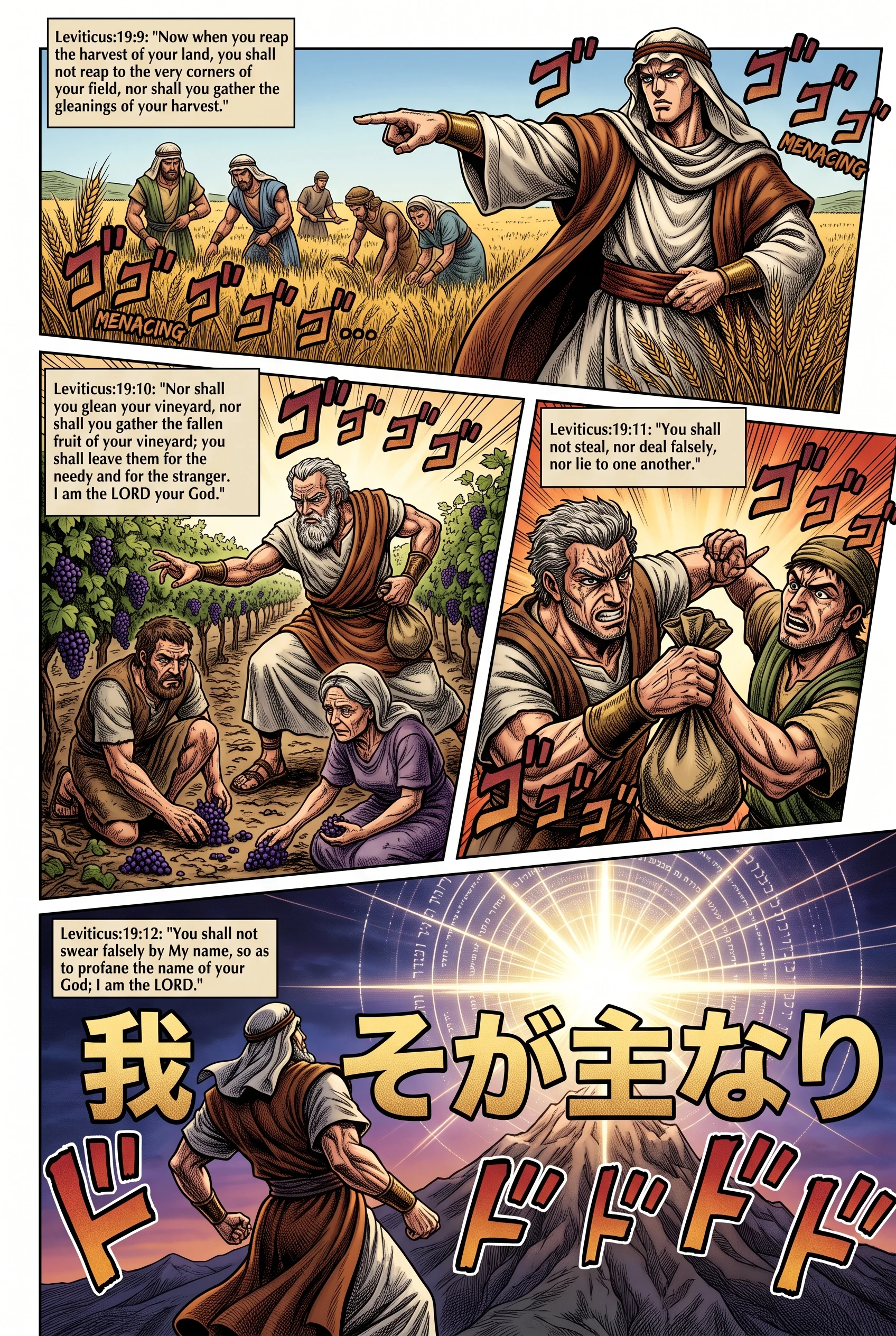 Leviticus 19 illustration: Leave the Gleanings for the Poor and Do Not Lie