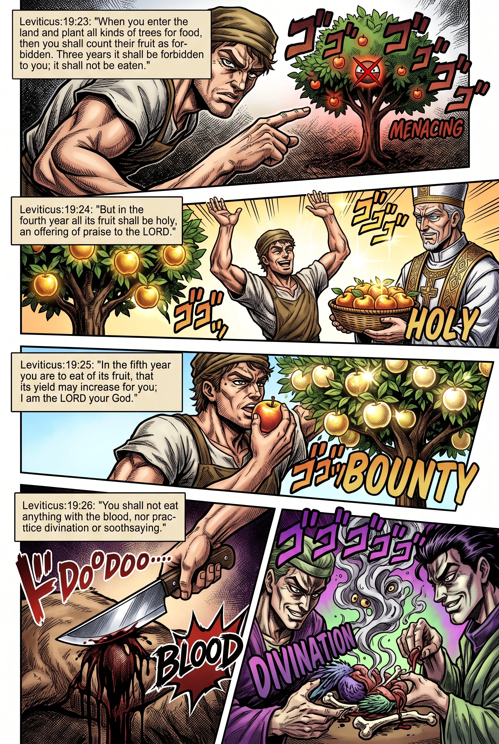Leviticus 19 illustration: The Fruit of New Trees and Forbidden Divination