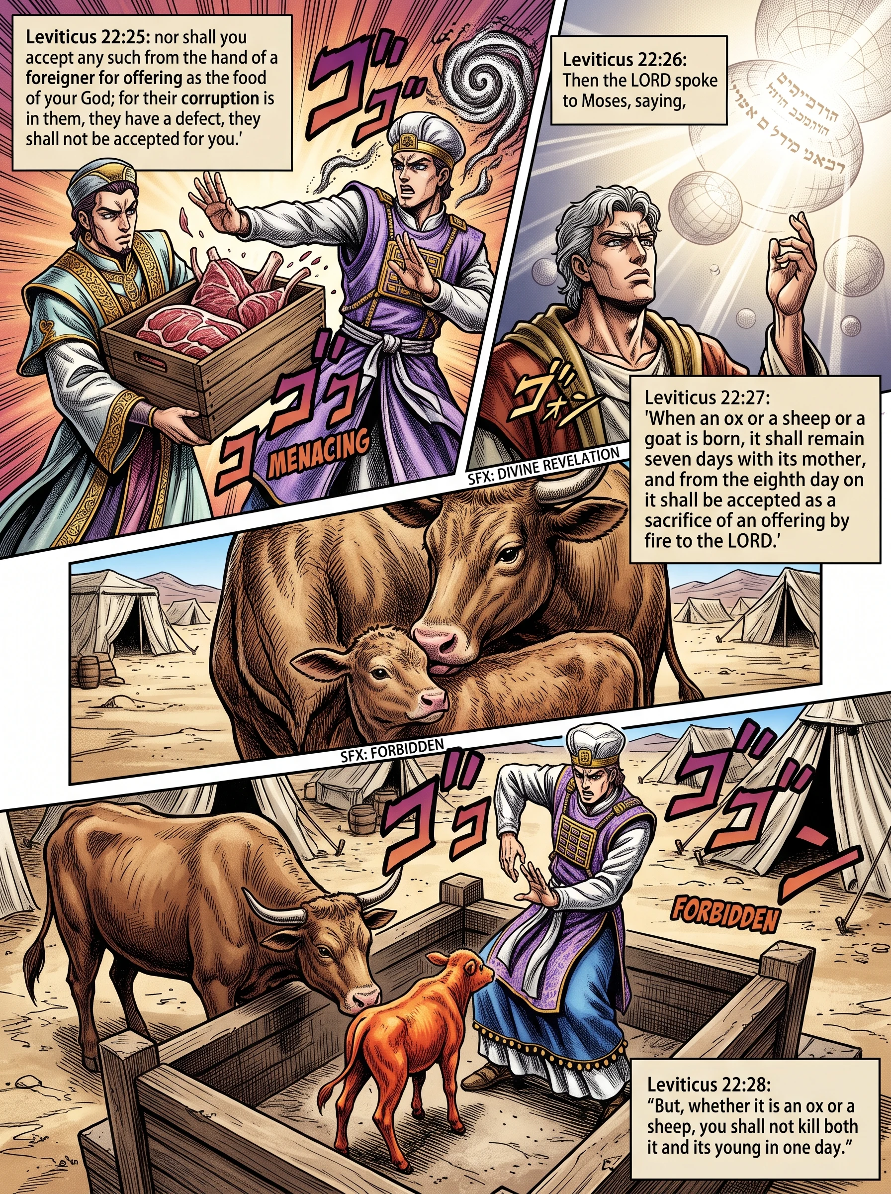 Leviticus 22 illustration: No Foreign Defects; a Newborn Waits Seven Days