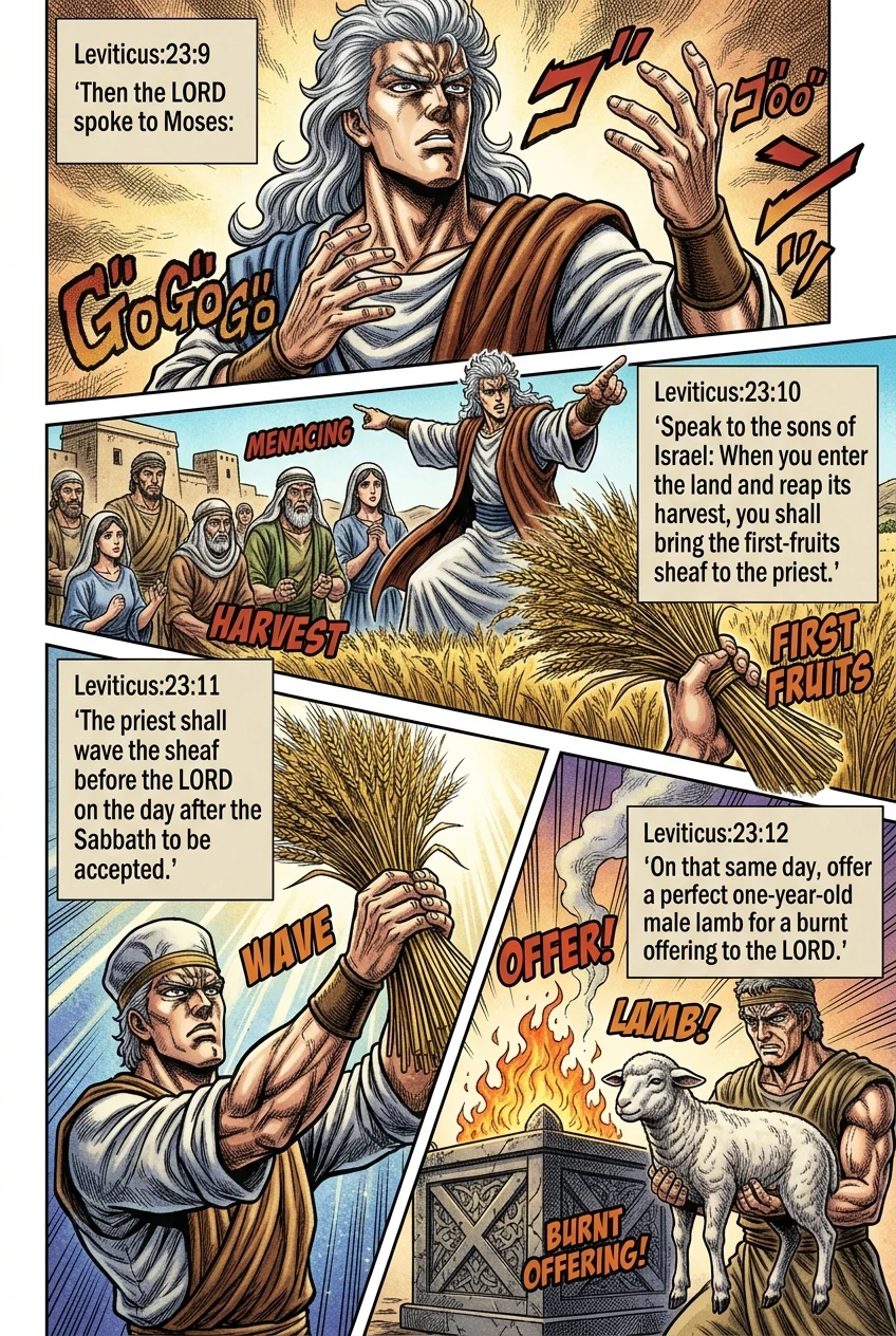 Leviticus 23 illustration: The Wave Offering of Firstfruits