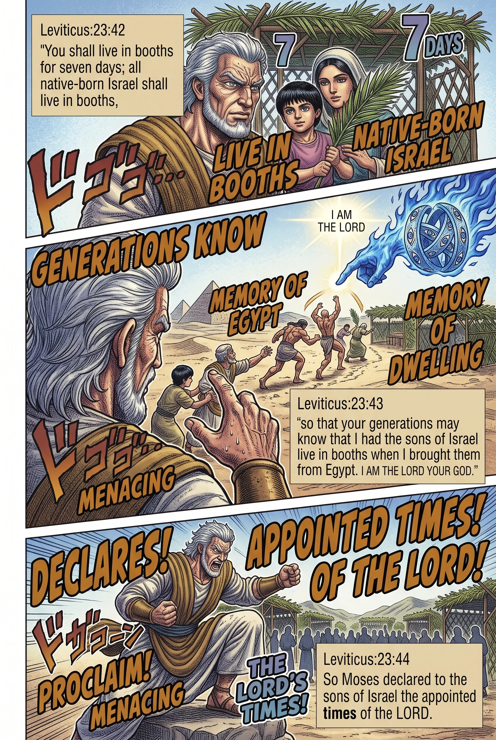 Leviticus 23 illustration: Living in Booths as a Reminder of Egypt