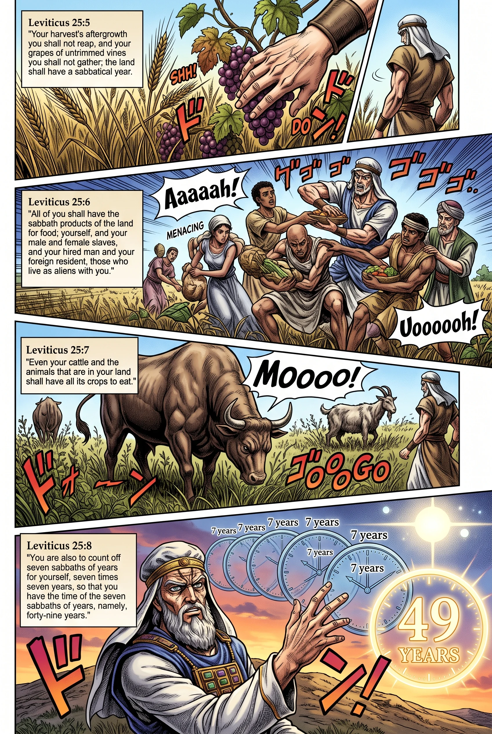 Leviticus 25 illustration: A Sabbath for the Land; Counting to Jubilee