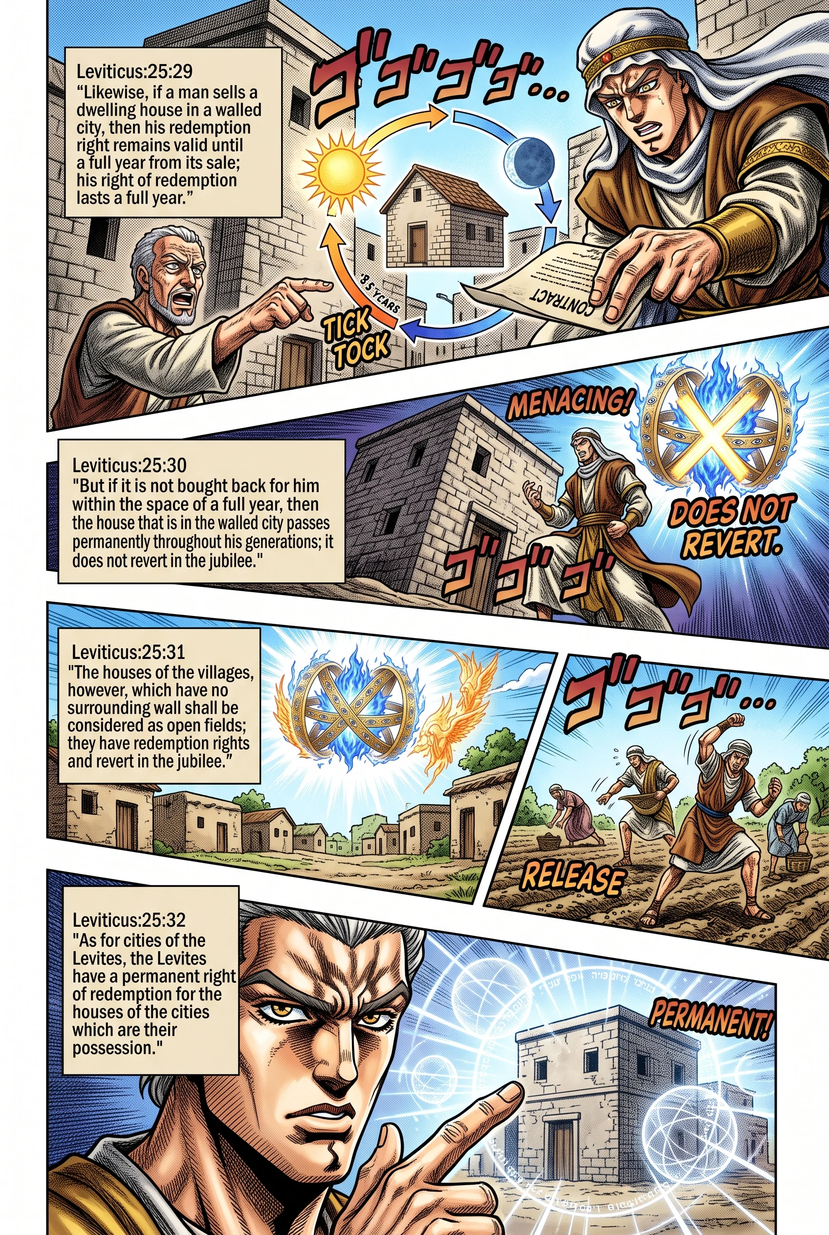 Leviticus 25 illustration: Redeeming Houses in Walled Cities and Levite Towns