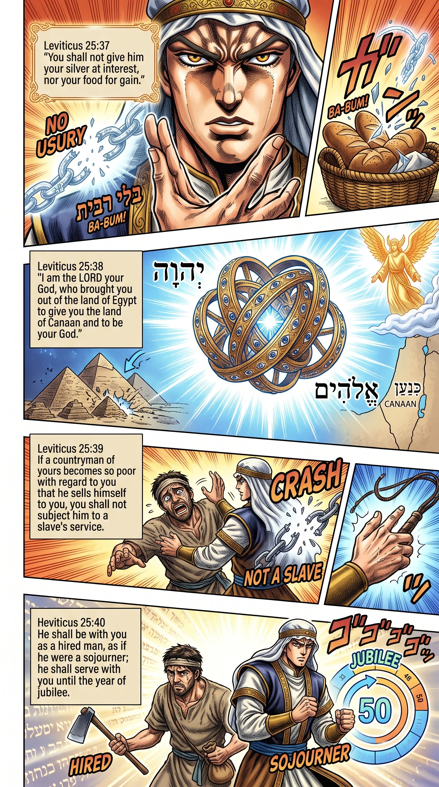 Leviticus 25 illustration: No Interest on Loans; Not to Be Enslaved