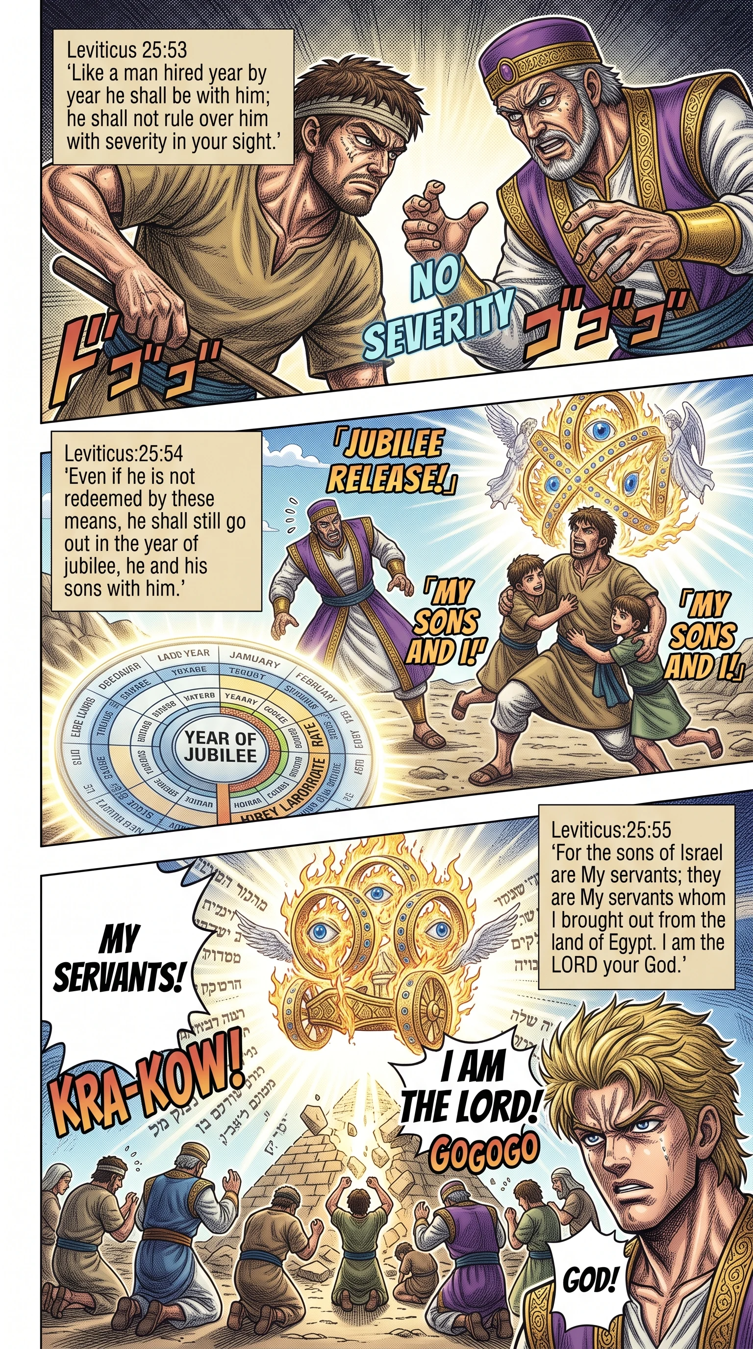 Leviticus 25 illustration: Treated as a Hired Man Until Jubilee Sets Him Free