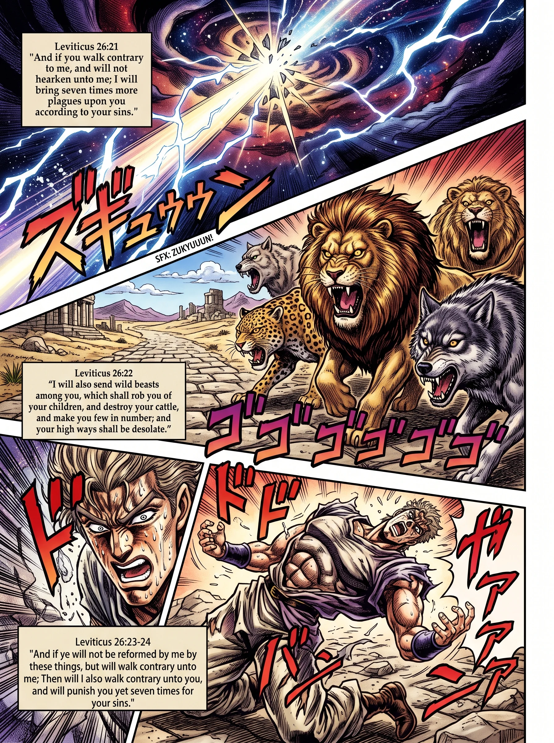 Leviticus 26 illustration: Seven Times Worse: Wild Beasts and Desolate Roads
