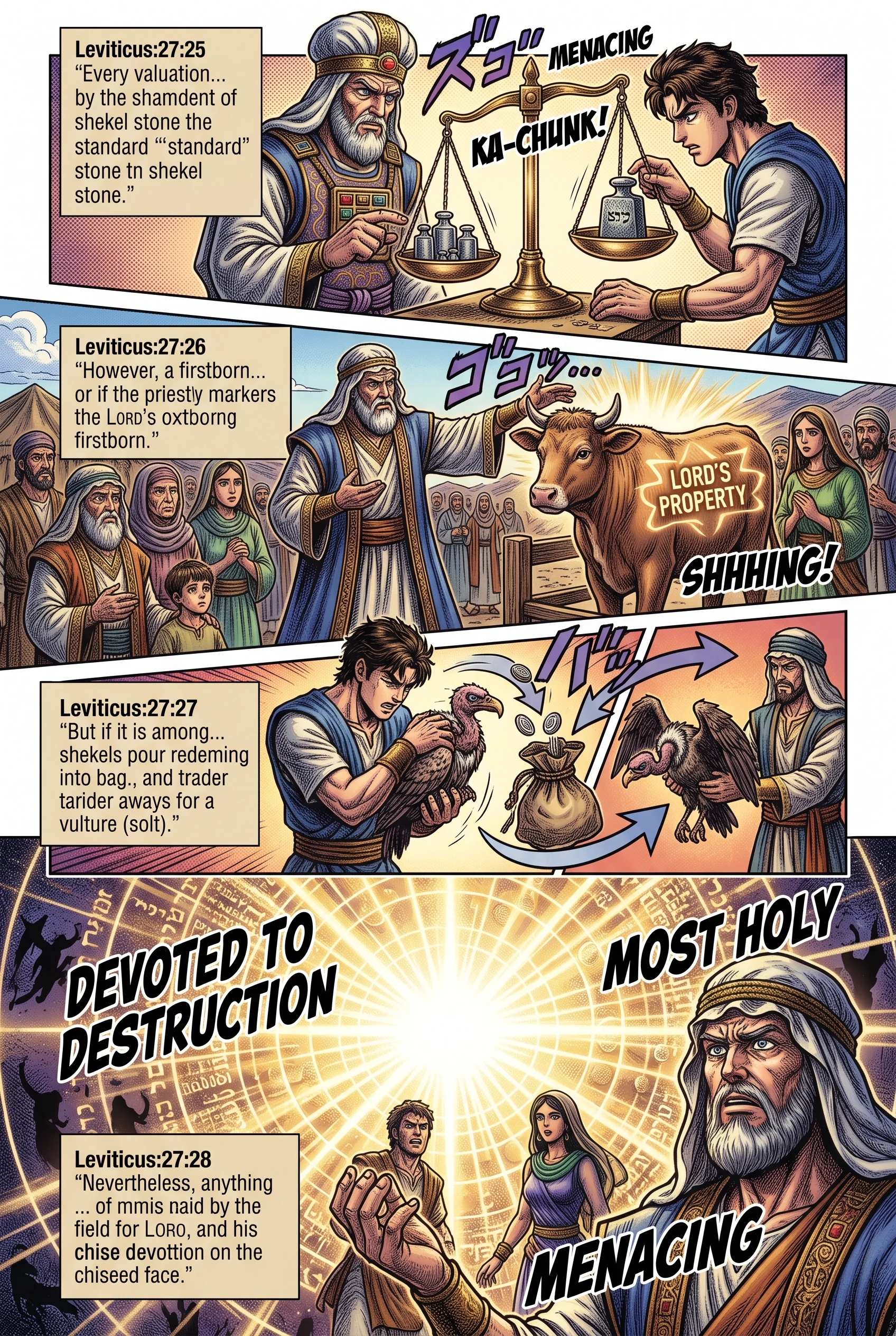 Leviticus 27 illustration: The Sanctuary Shekel; Firstborn Animals and Things Devoted