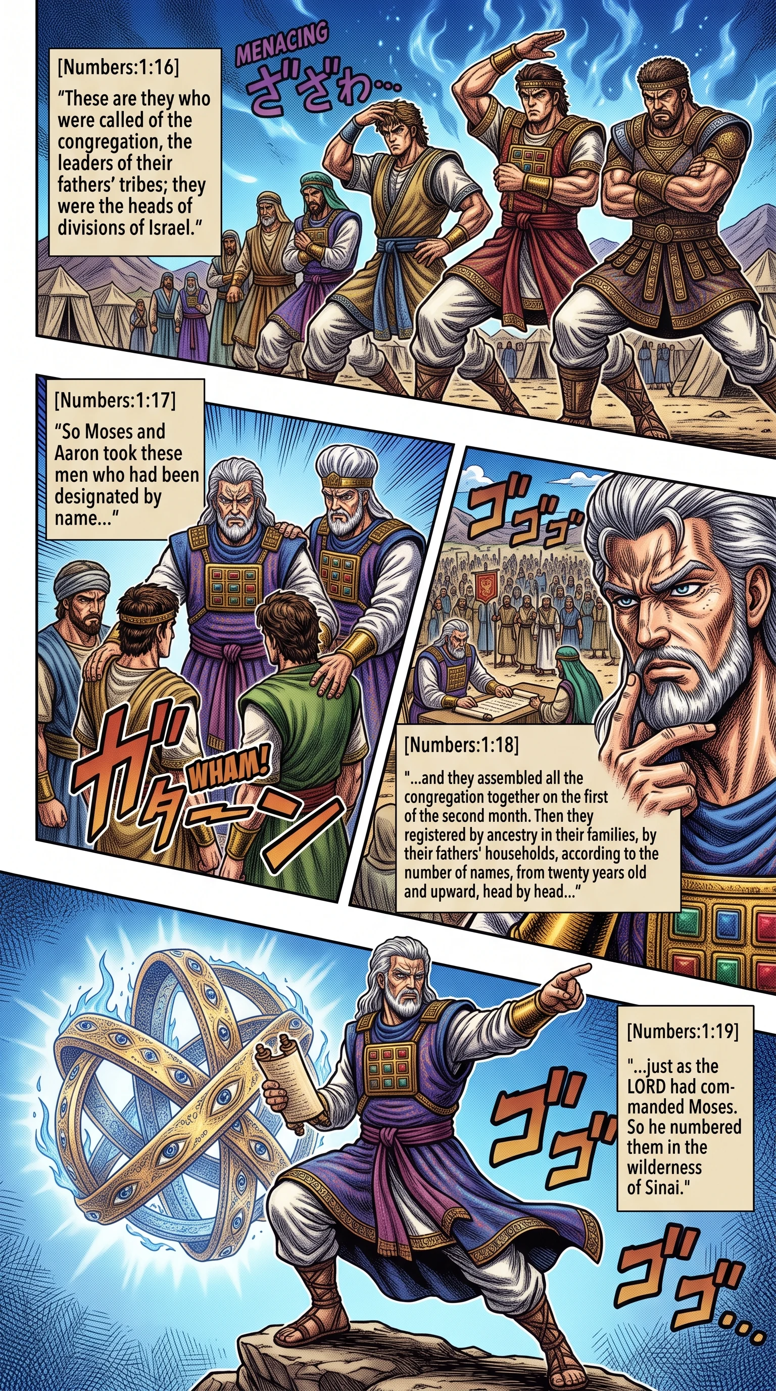 Numbers 1 illustration: The Chosen Leaders Assemble Israel for the Count