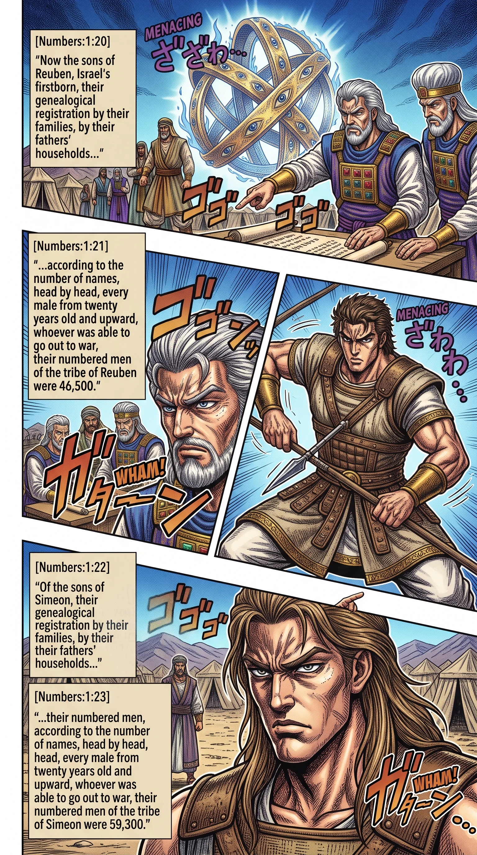 Numbers 1 illustration: Numbering Reuben and Simeon