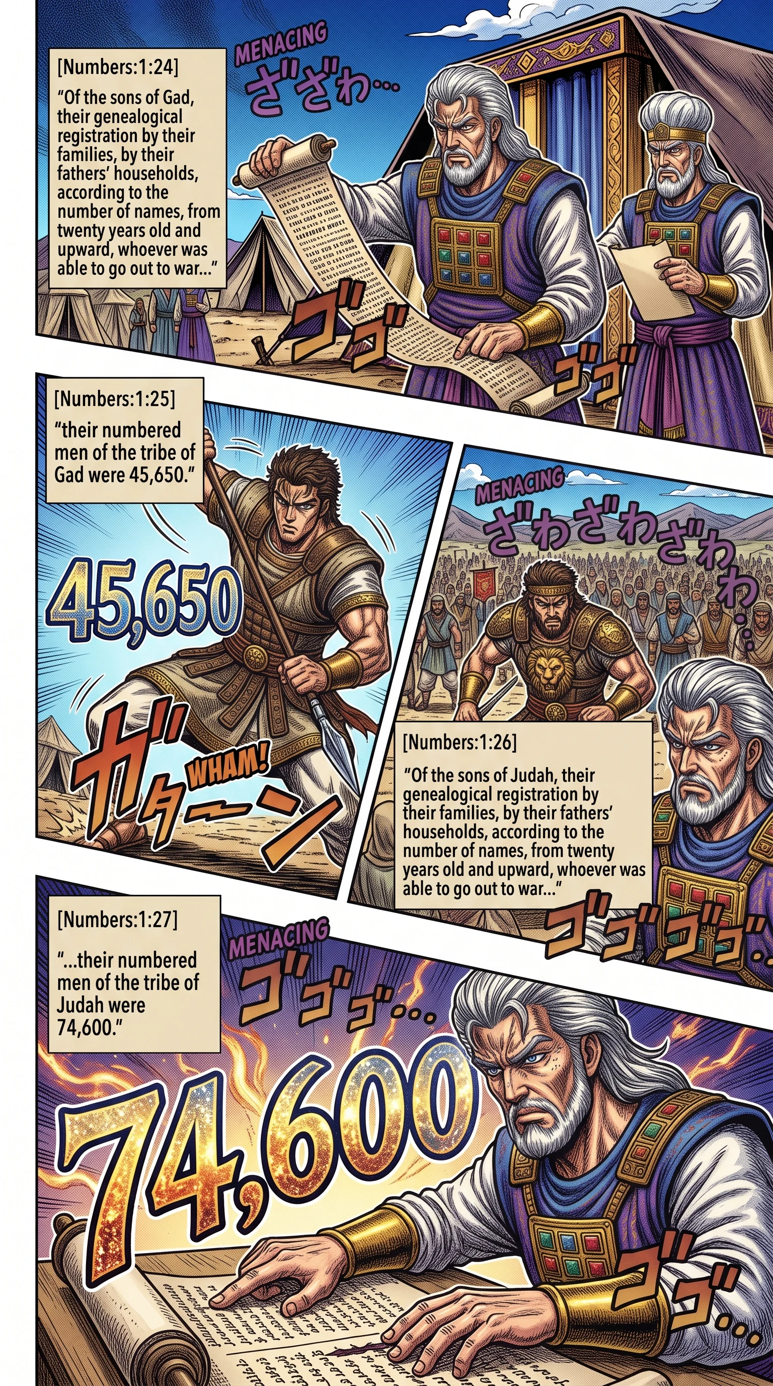 Numbers 1 illustration: Numbering Gad and Judah