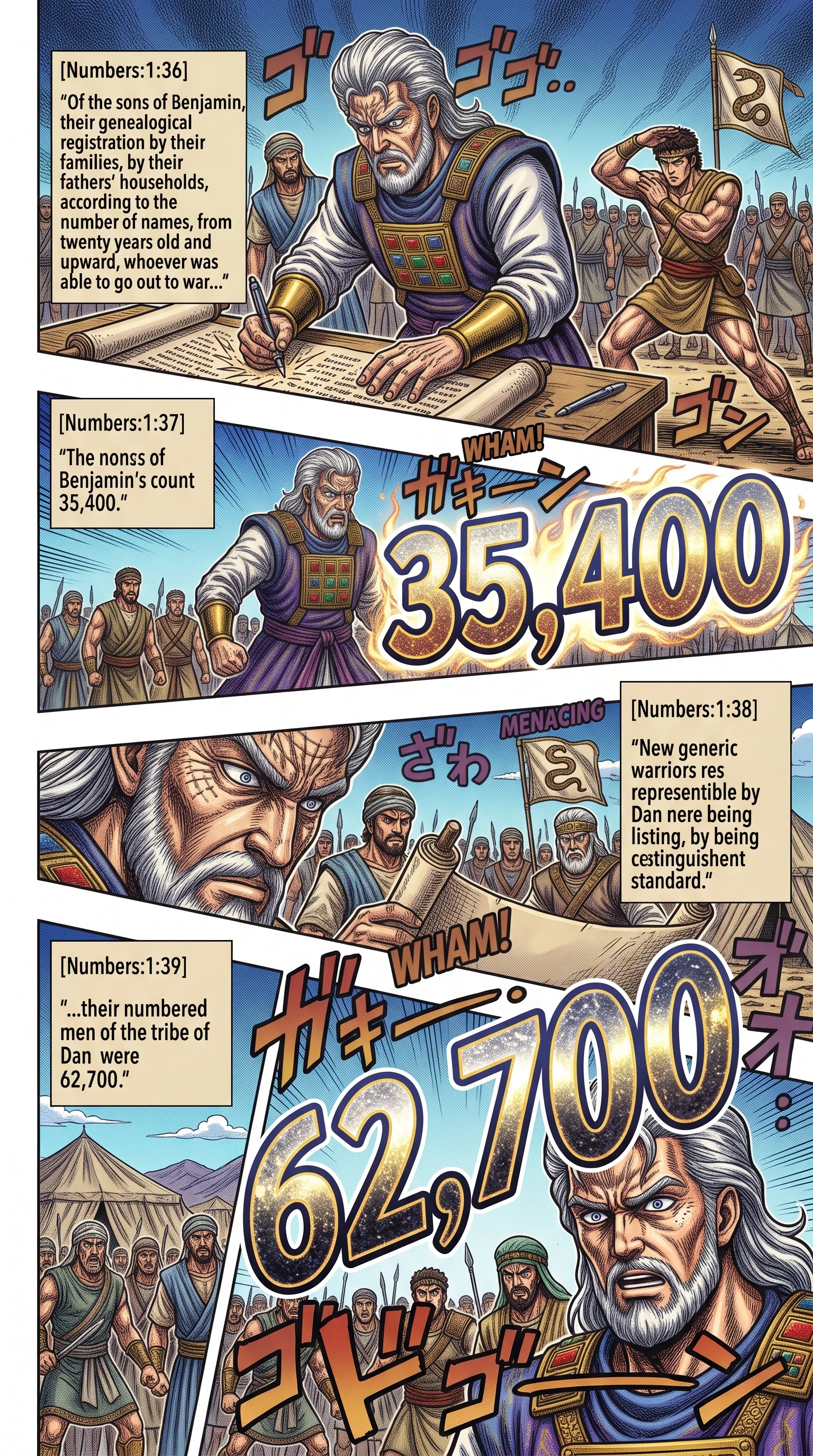 Numbers 1 illustration: Numbering Benjamin and Dan