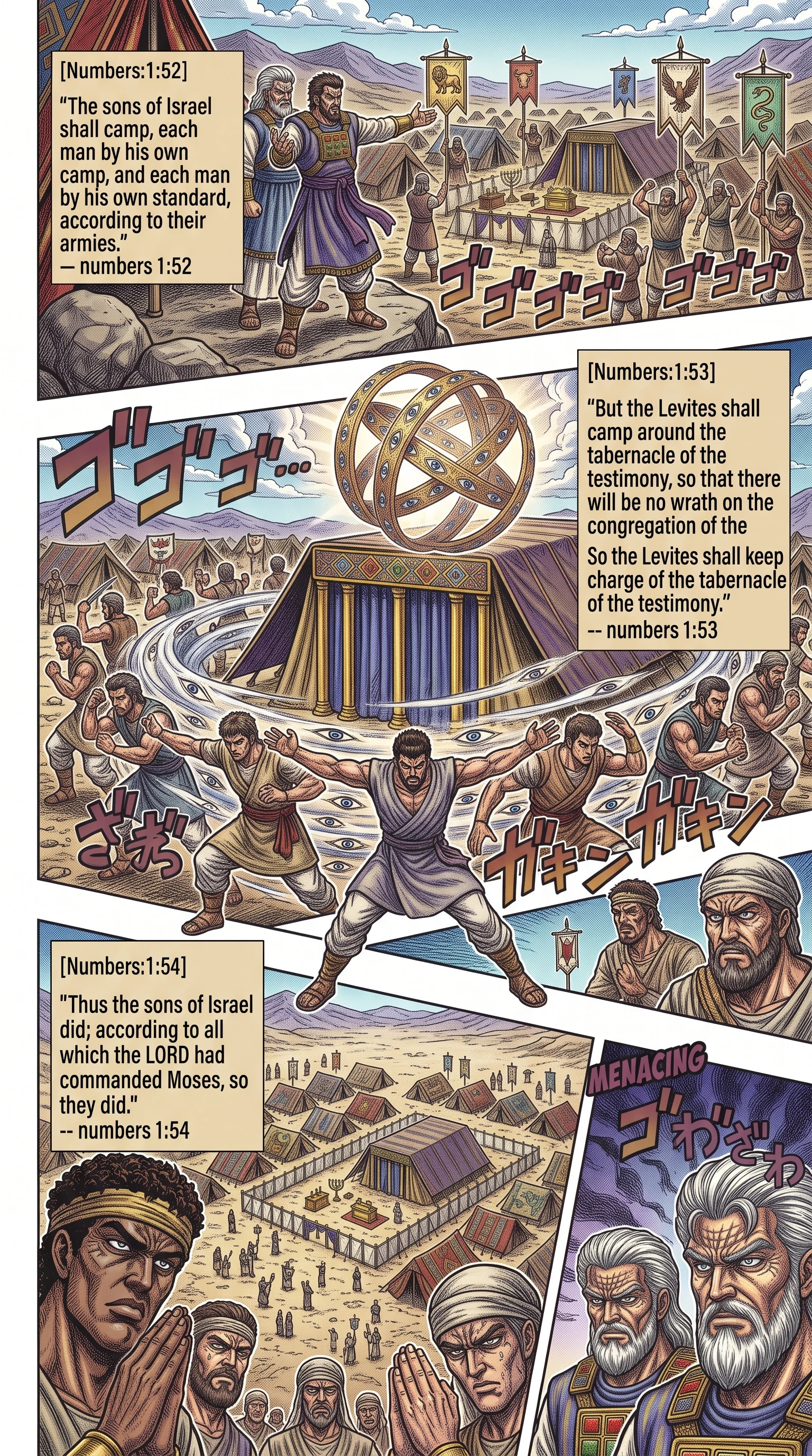 Numbers 1 illustration: Israel to Camp by Tribe Around the Tabernacle