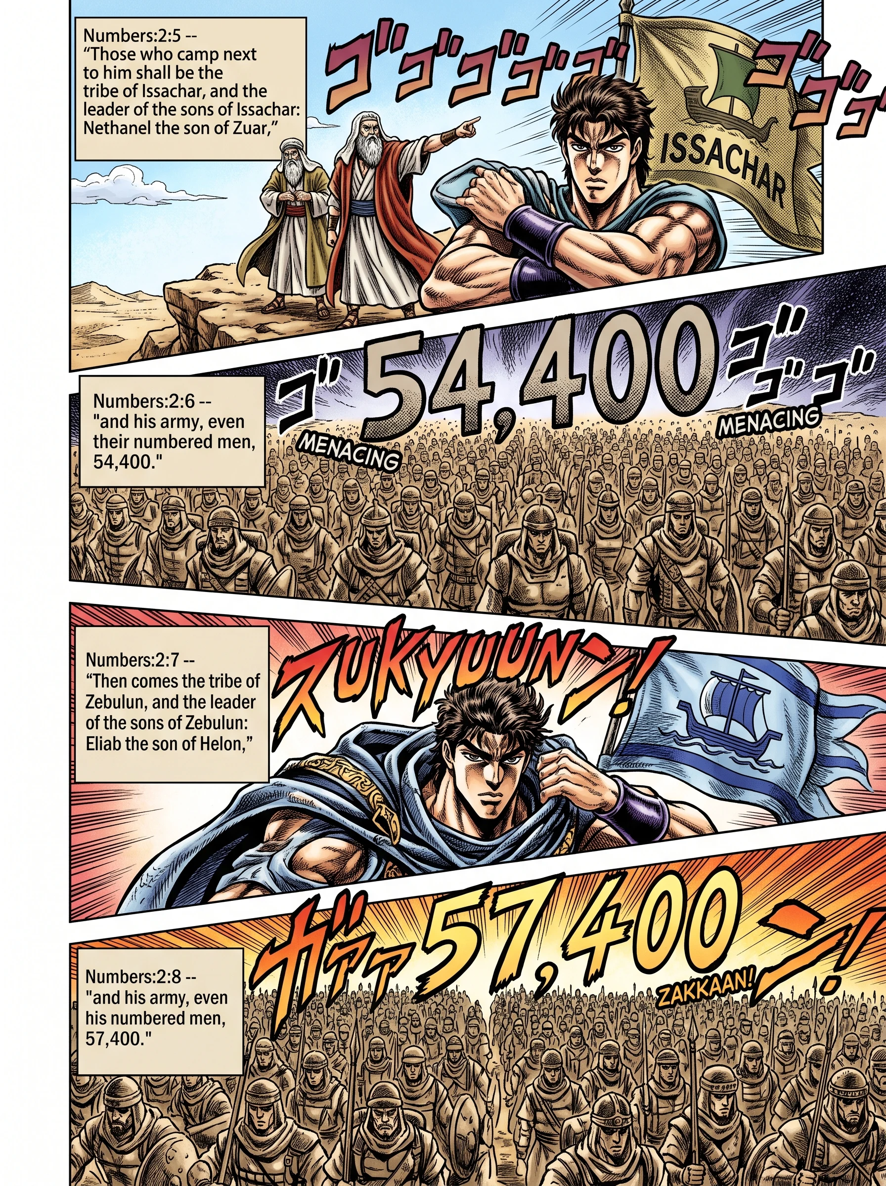 Numbers 2 illustration: Issachar and Zebulun Join Judah's Camp