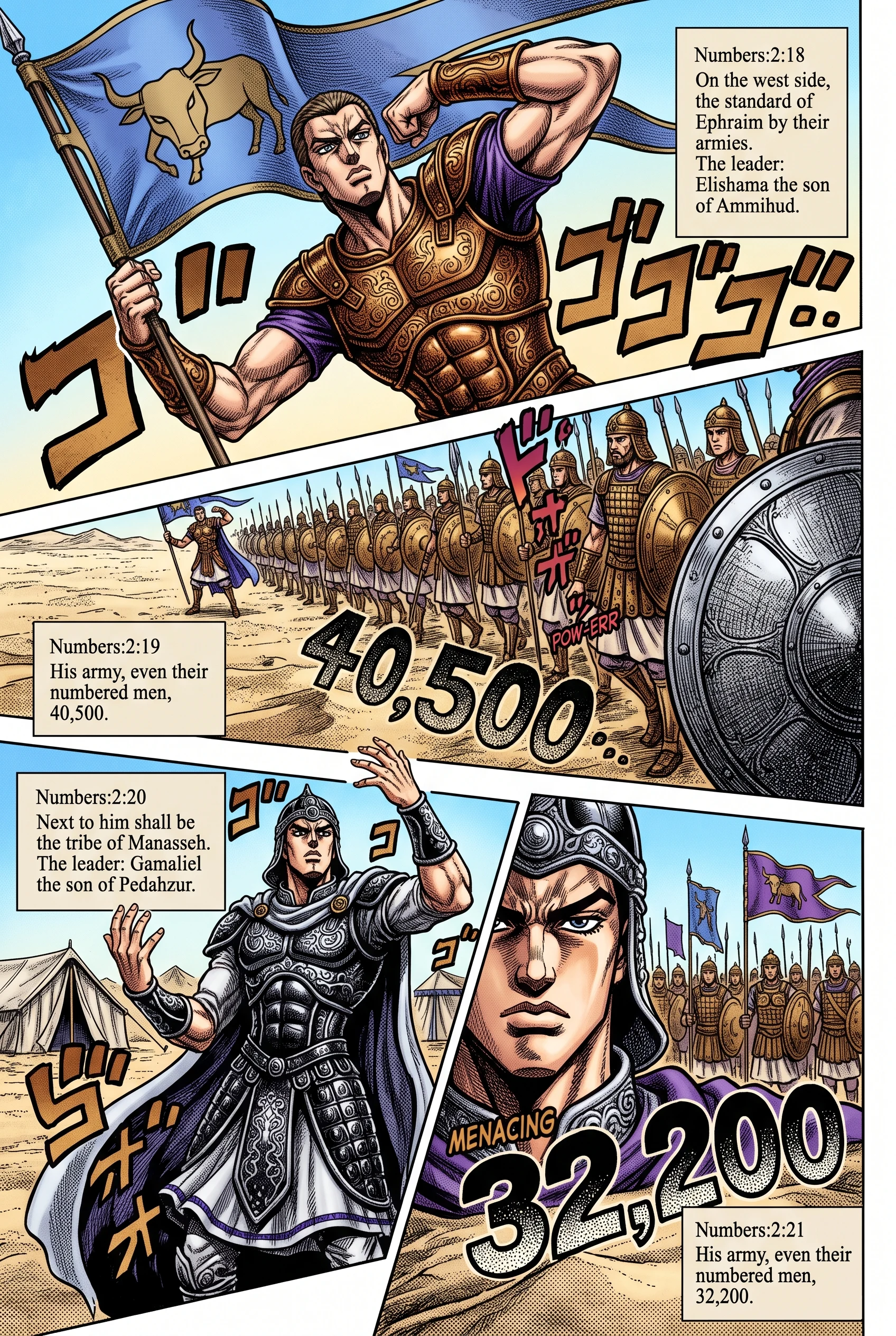Numbers 2 illustration: Ephraim's Standard on the West; Manasseh Joins