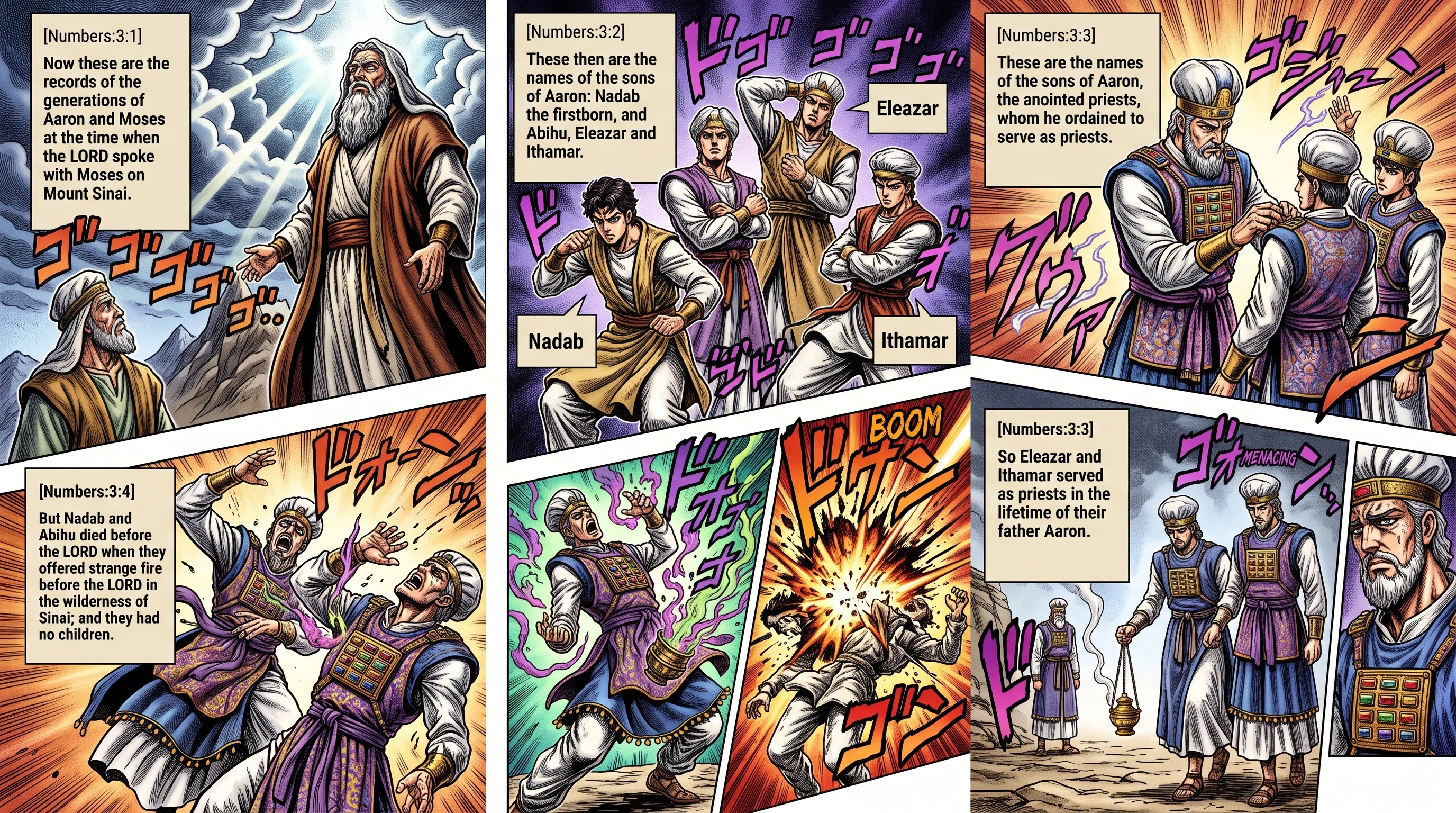 Numbers 3 illustration: Aaron's Sons; Nadab and Abihu Die Before the Lord