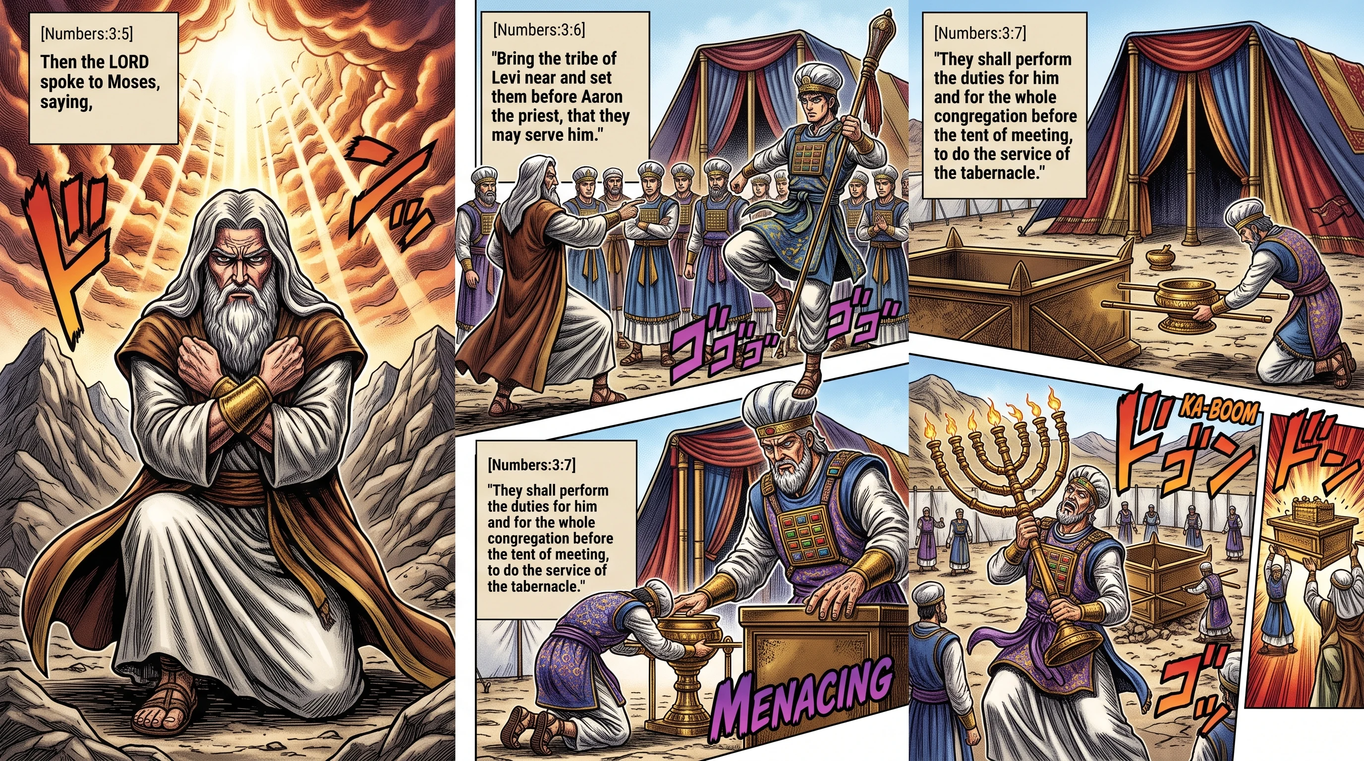 Numbers 3 illustration: The Levites Given to Serve Aaron the Priest