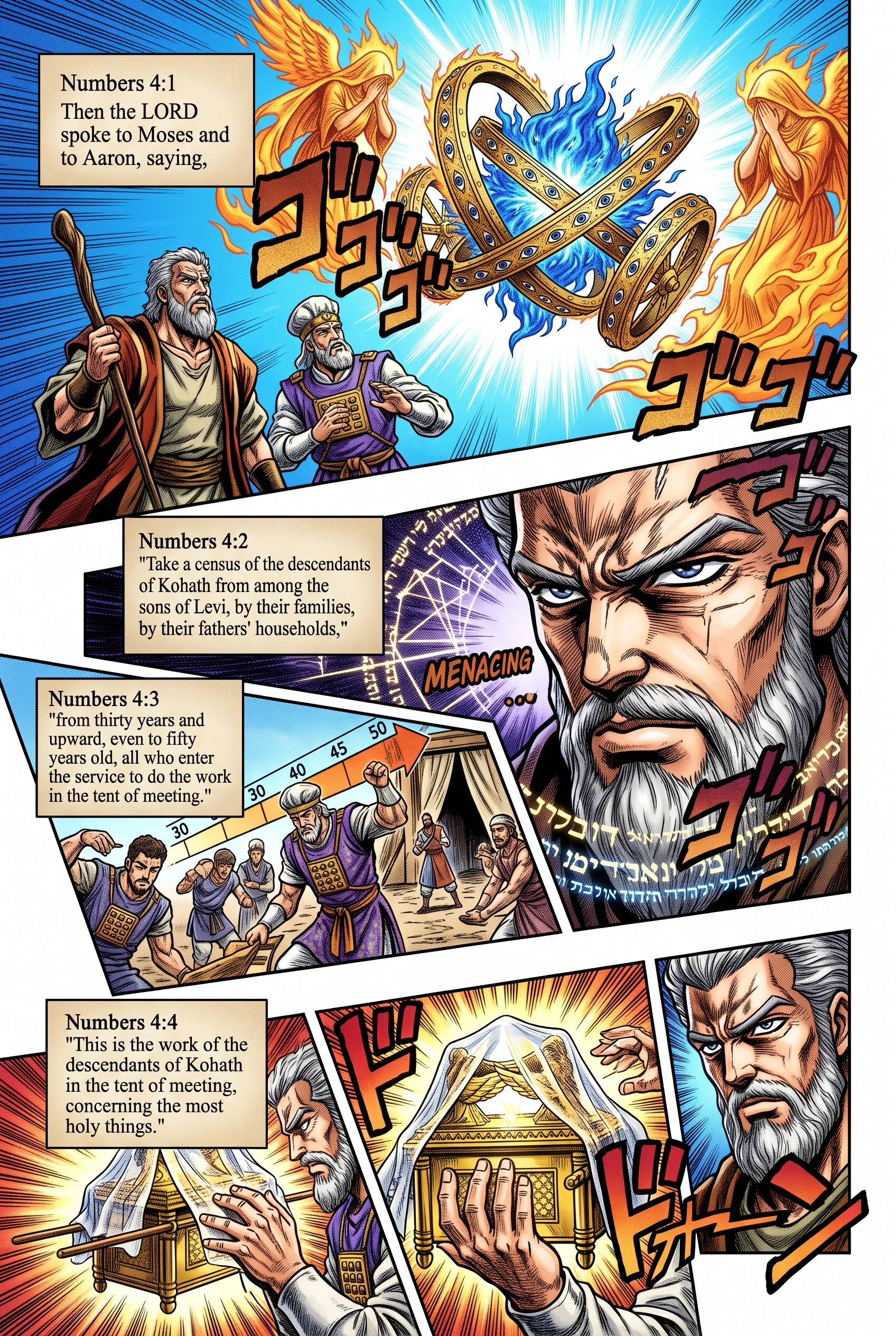 Numbers 4 illustration: Census of the Kohathites Begins