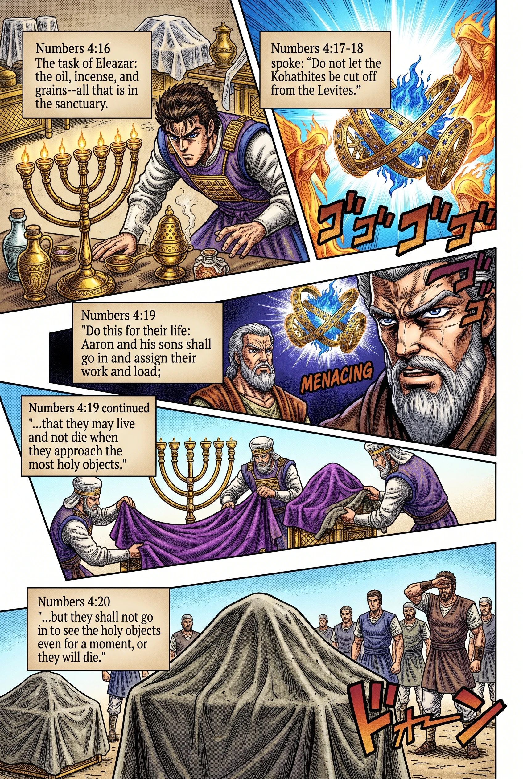 Numbers 4 illustration: Eleazar's Charge and Warning Against Death