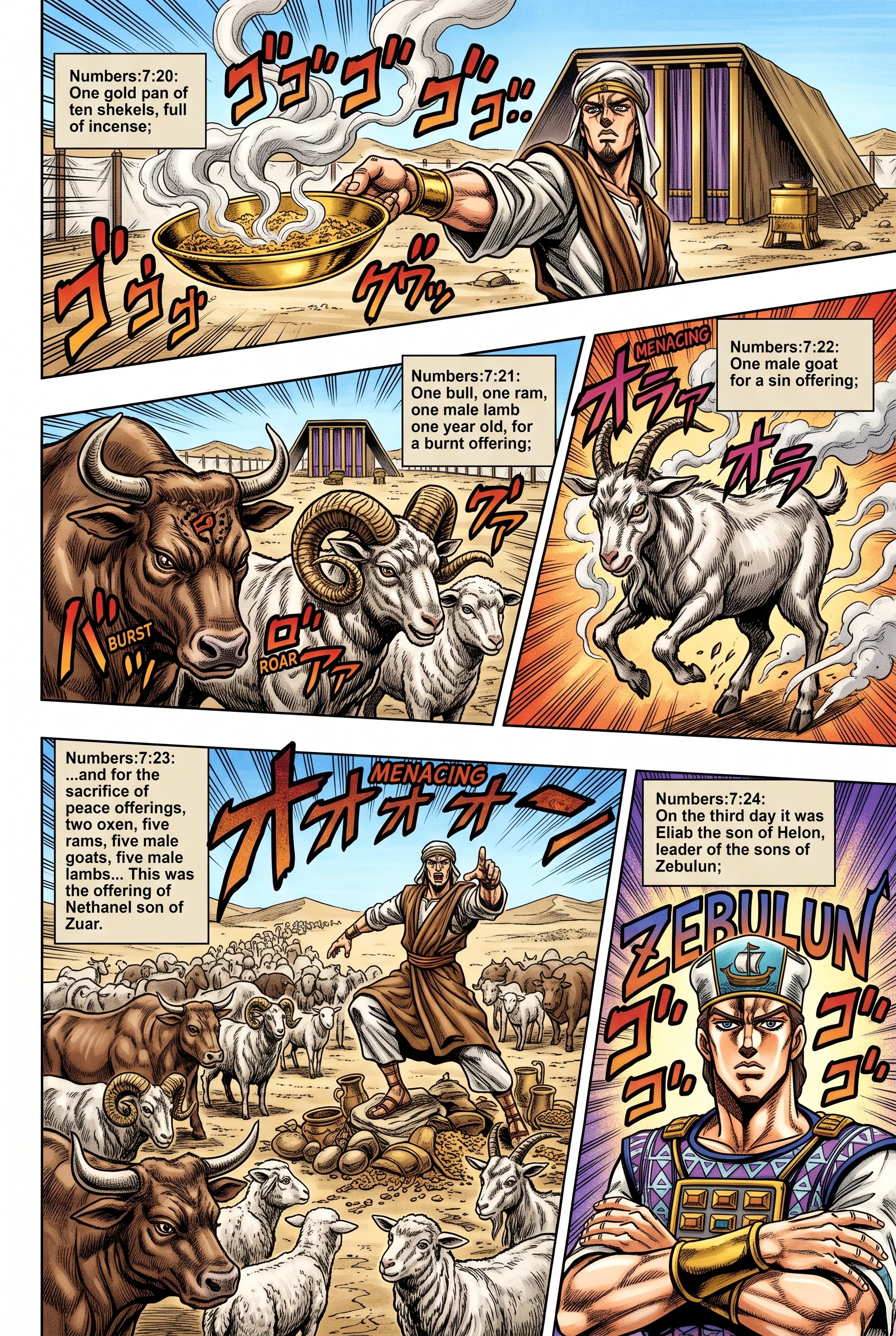 Numbers 7 illustration: Nethanel Finishes and Eliab Is Named