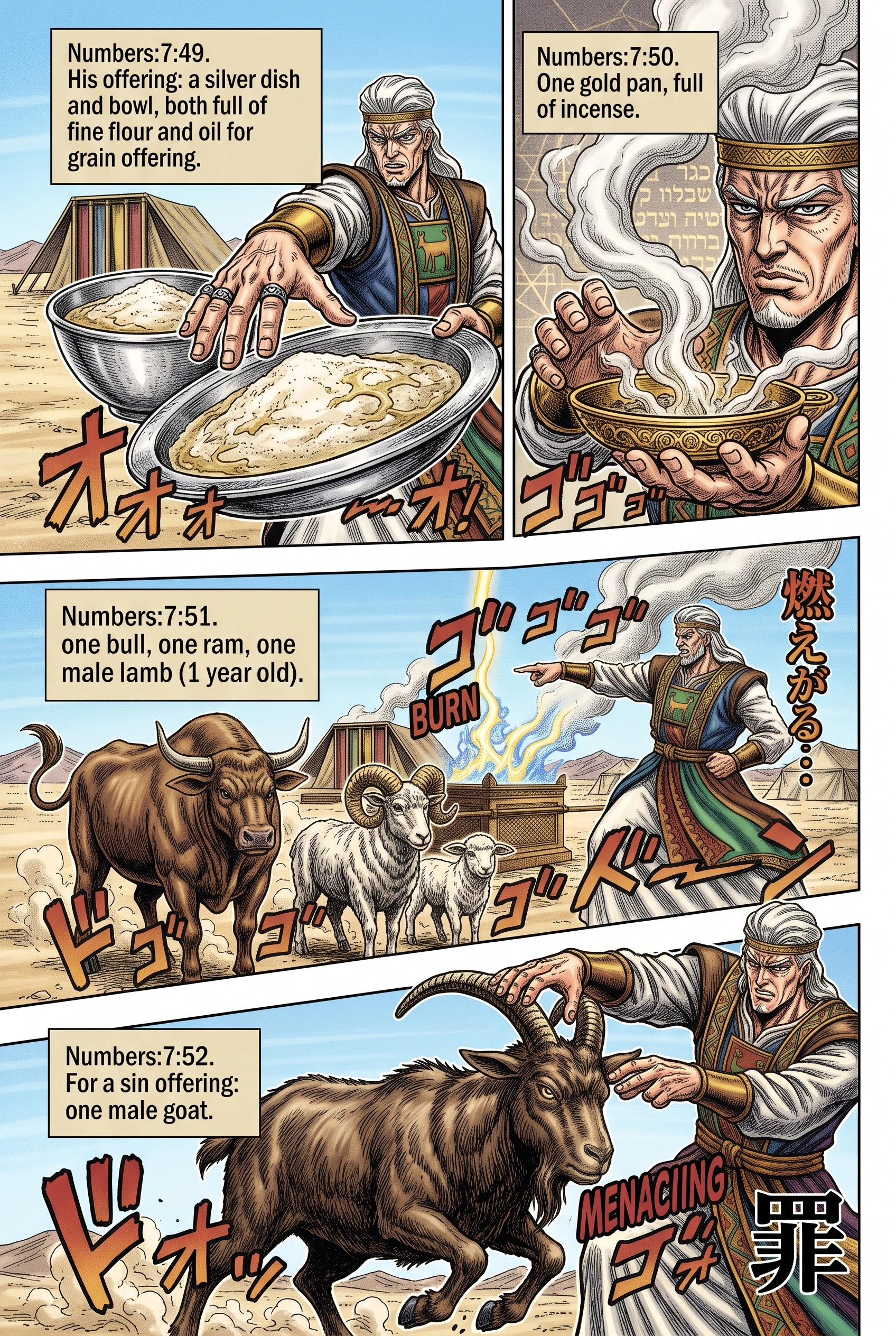 Numbers 7 illustration: Elishama of Ephraim Presents His Offering