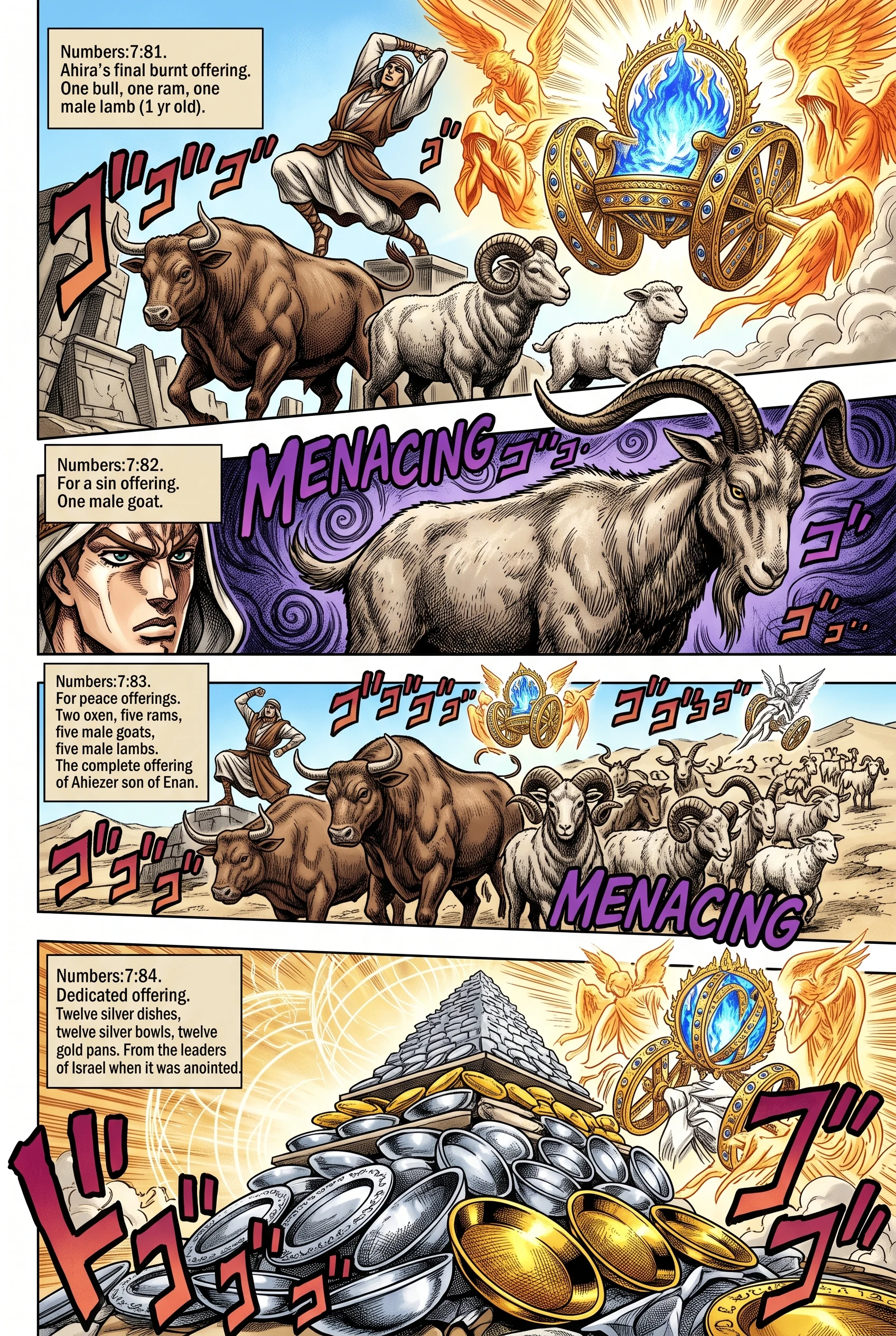 Numbers 7 illustration: Ahira Finishes and Dedication Gifts Summarized