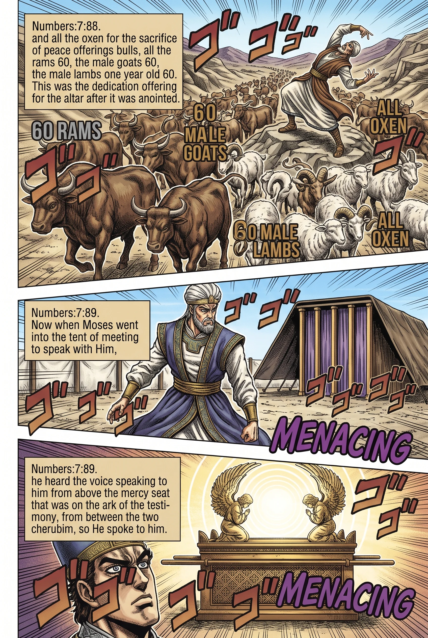 Numbers 7 illustration: Peace Offering Totals and the Lord Speaks