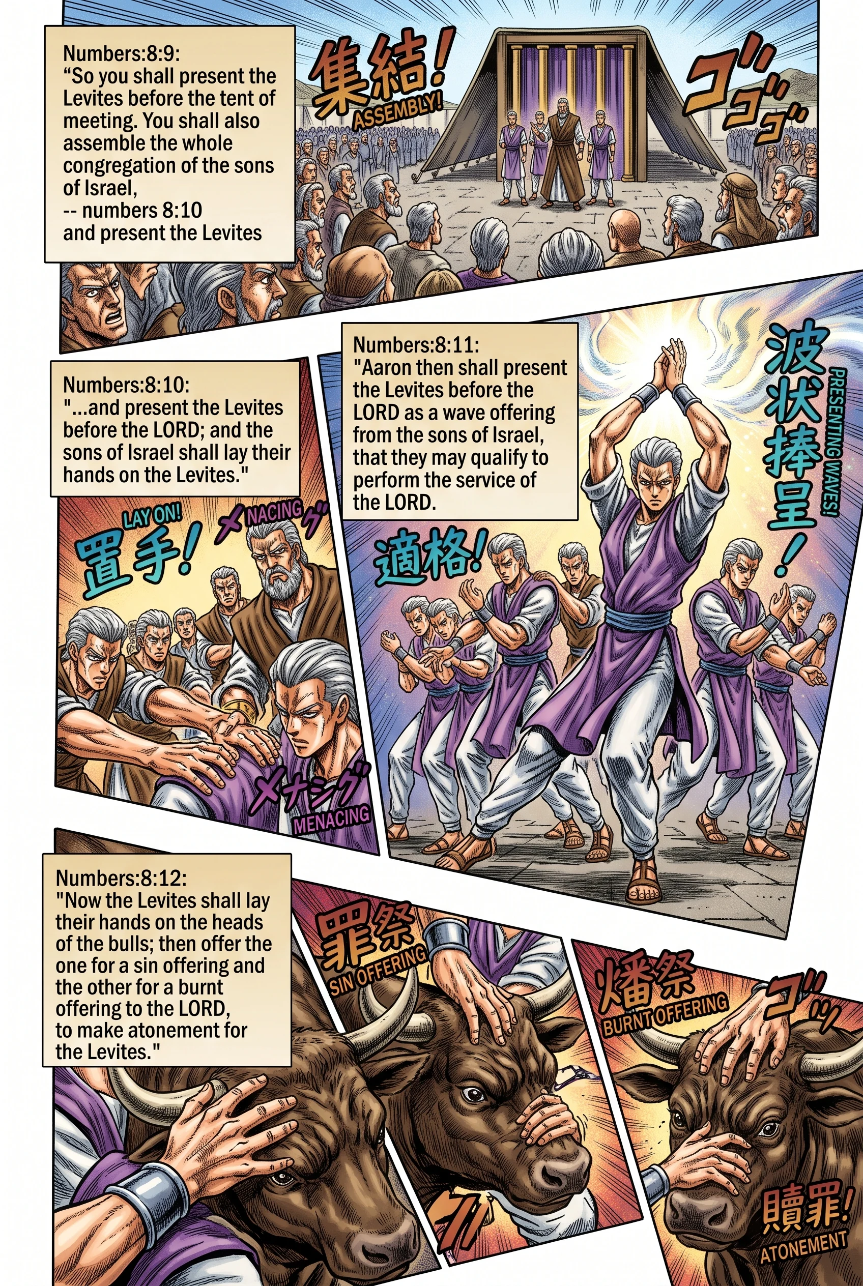 Numbers 8 illustration: Levites Presented as a Wave Offering