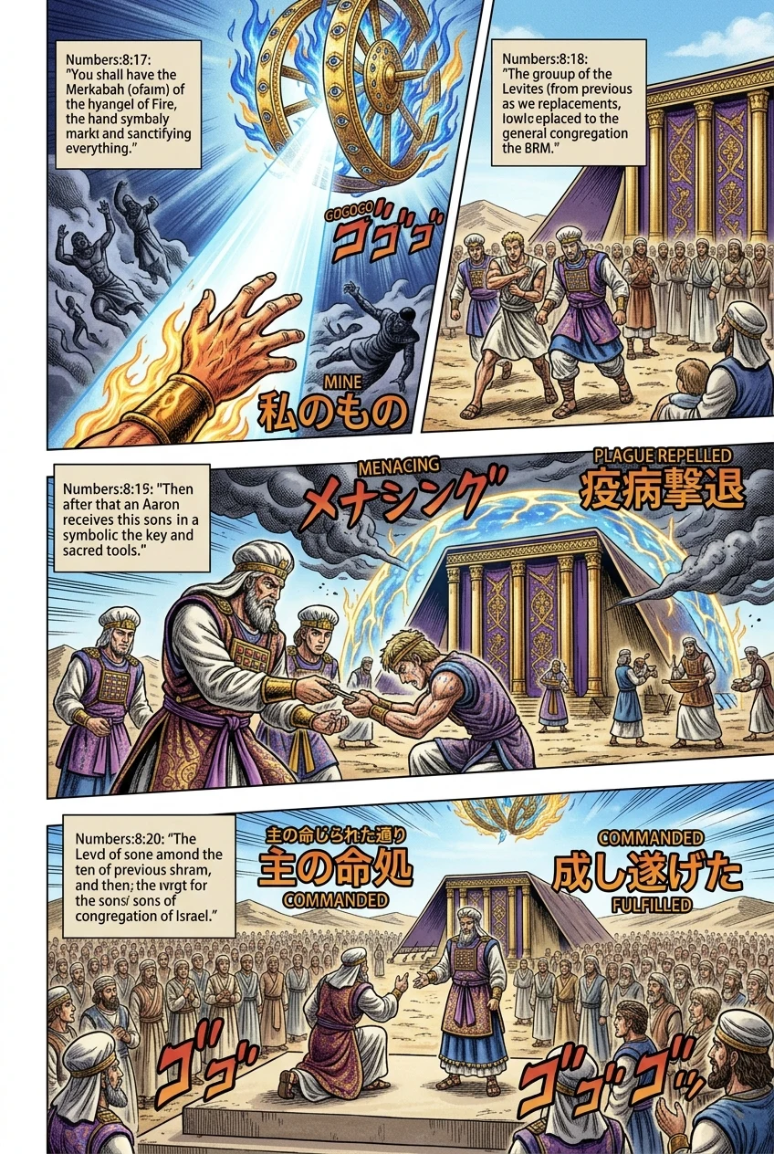 Numbers 8 illustration: Levites Given as Gifts to Aaron