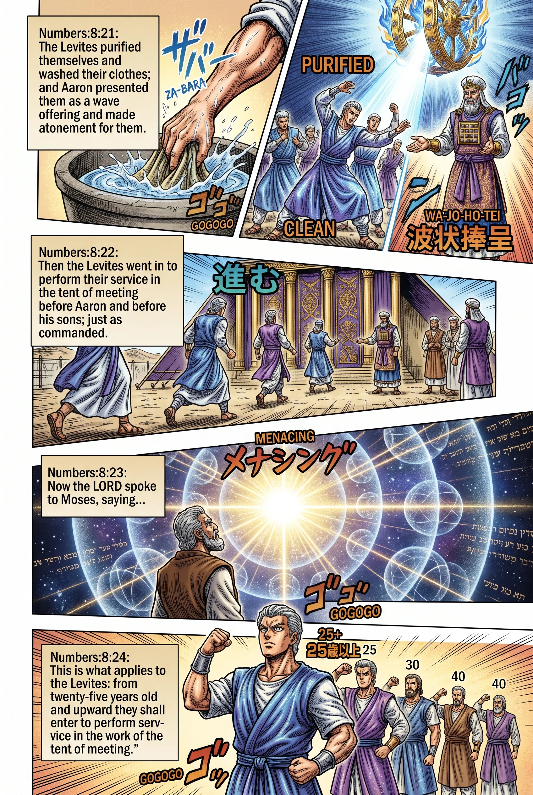 Numbers 8 illustration: Levites Cleansed and Enter Tabernacle Service