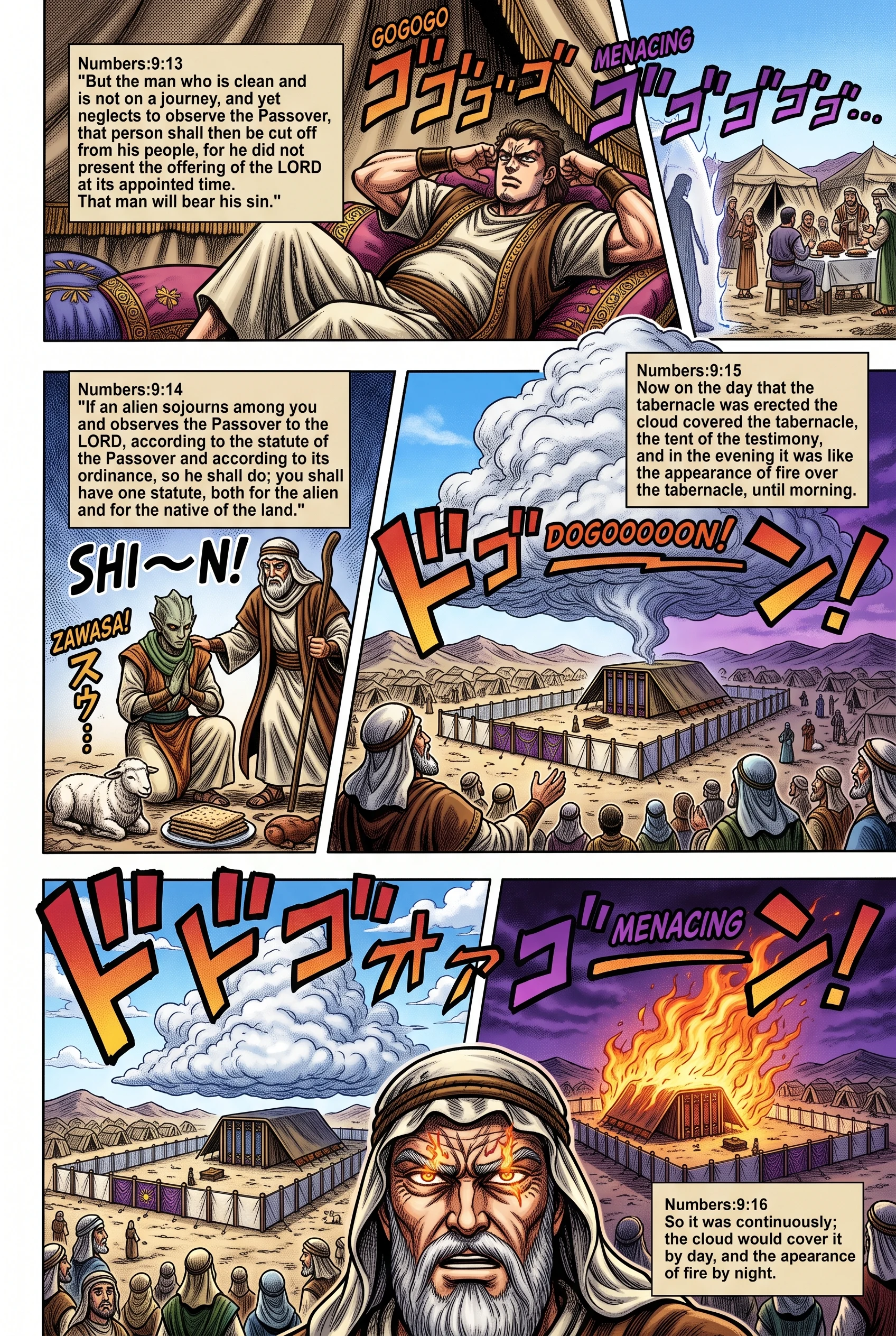 Numbers 9 illustration: Passover Rules for Neglect and Strangers