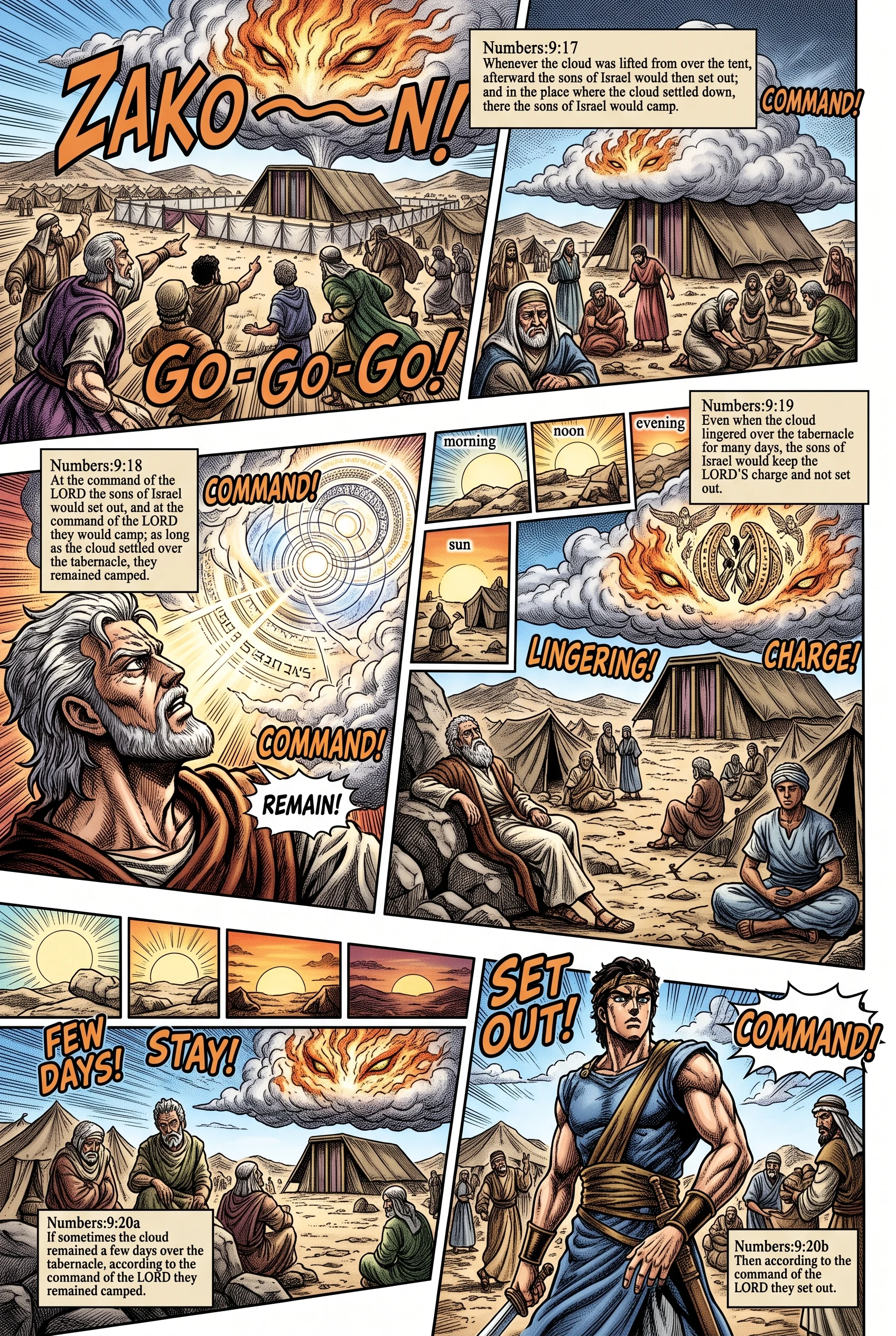 Numbers 9 illustration: The Cloud Directs the Camp Movements